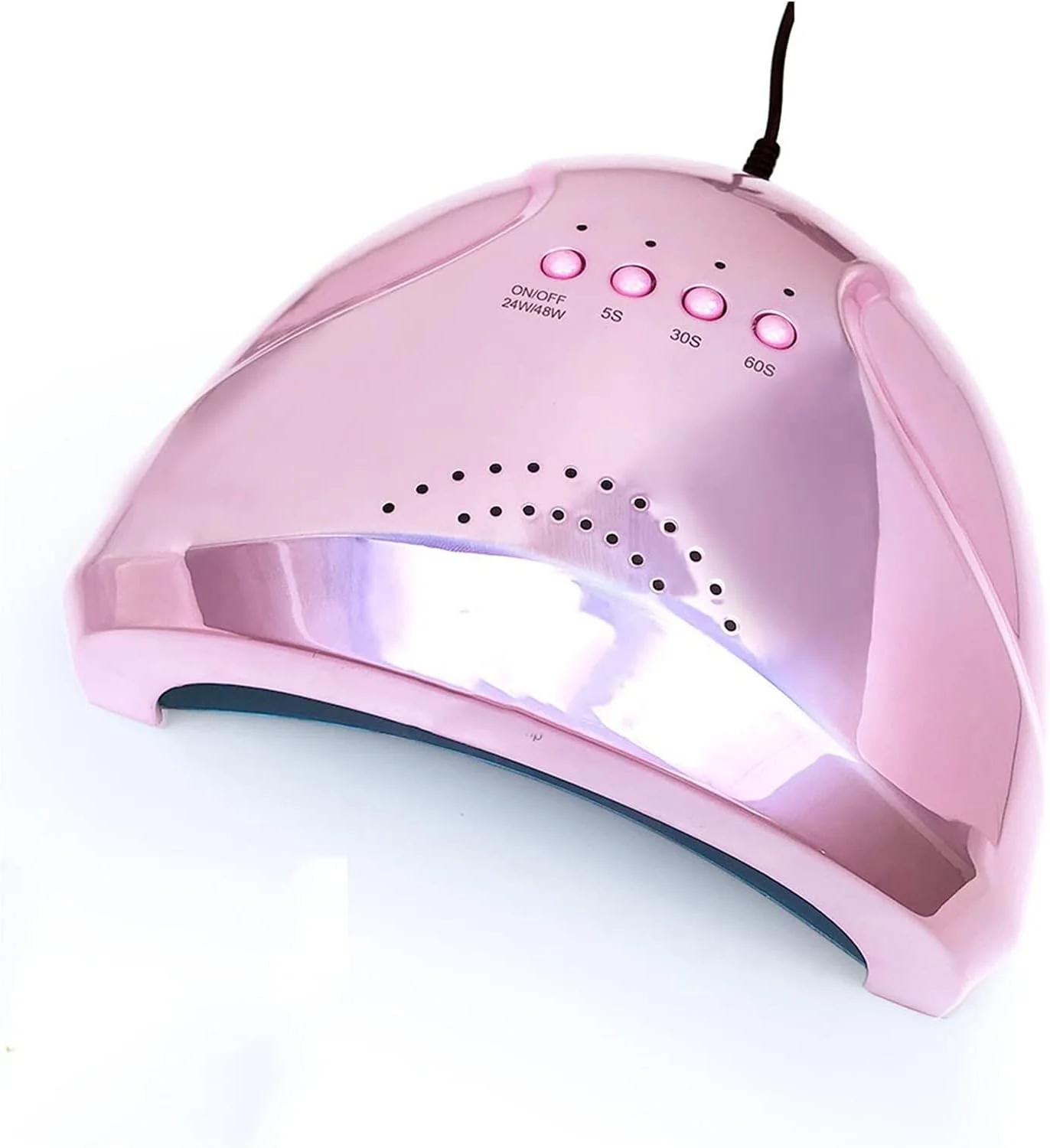 دستگاه خشک کن لاک ناخن LED رنگی TISTIK 48W، مناسب برای خشک کردن لاک ژل UV، دارای سنسور و صفحه نمایش LCD برای لاک ناخن (رنگ: صورتی)