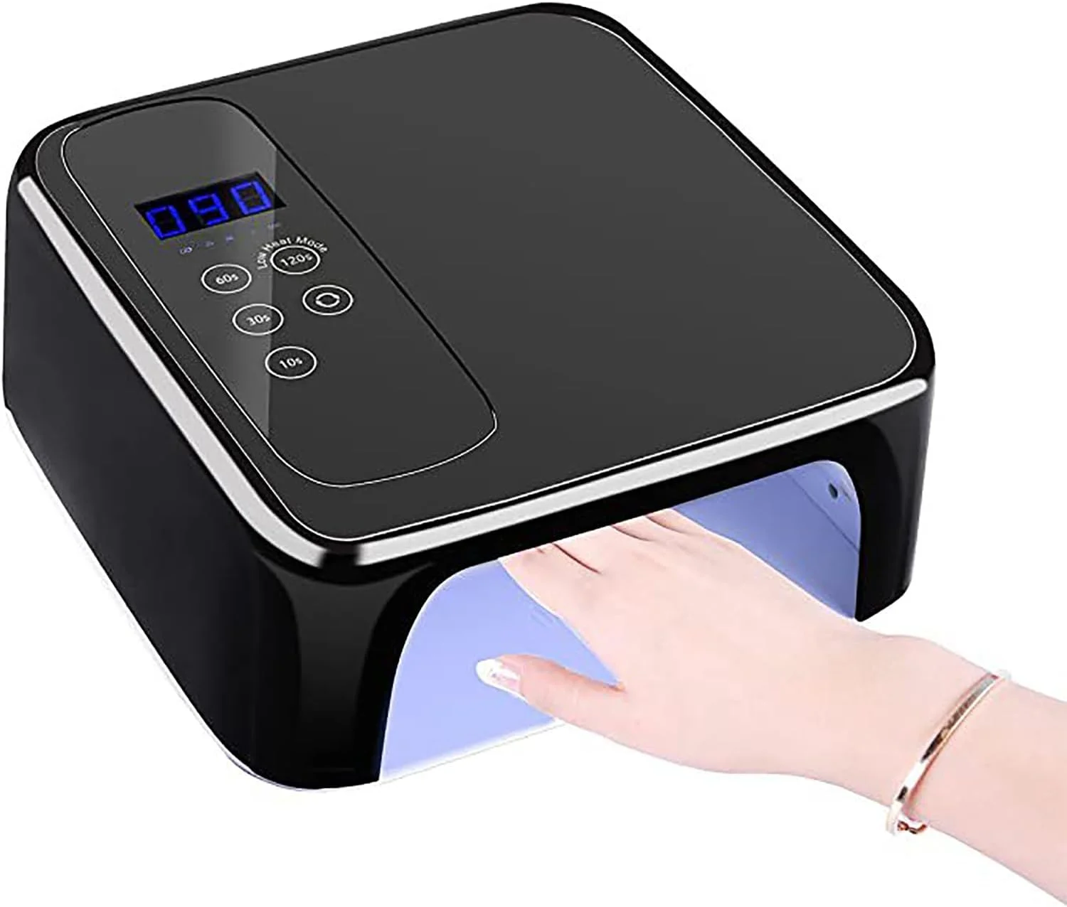 دستگاه خشک کن لاک ناخن 72 وات قابل شارژ، دارای صفحه نمایش LCD، تنظیم جهت جلو و عقب، باتری با ظرفیت بالا 15600 میلی آمپر ساعت، با 4 تایمر، سنسور، هدیه ای برای خانم ها، مادران و دختران