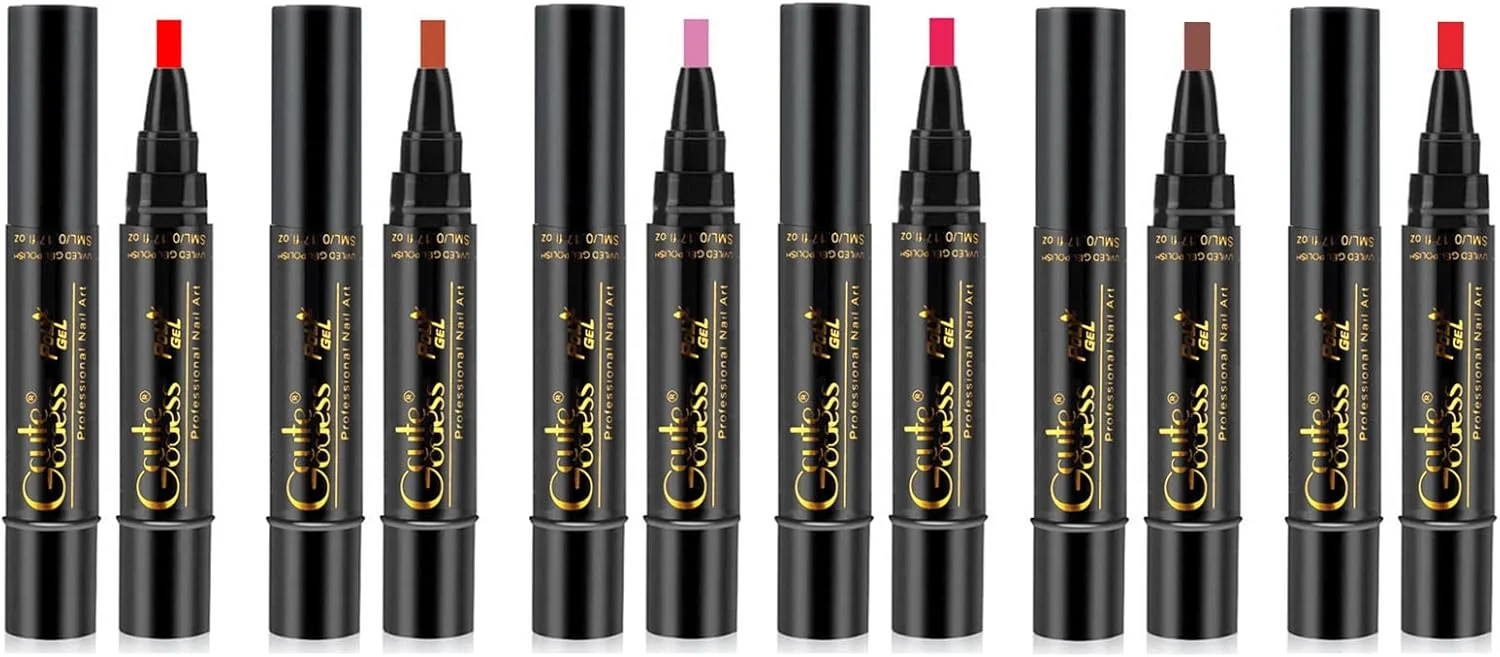 قلم لاک ژل مورلیان 6 عددی، قلم ژل ناخن یک مرحله ای 3 در 1، قابل استفاده با لامپ UV LED، ابزار طراحی ناخن