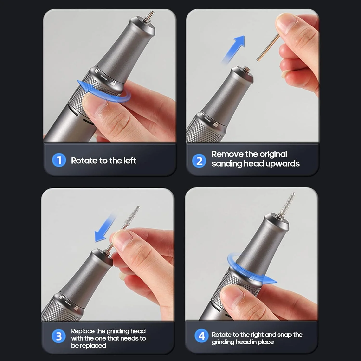 دستگاه سوهان برقی ناخن قابل حمل موریلیان با سرعت چرخش قابل تنظیم 35000 دور در دقیقه