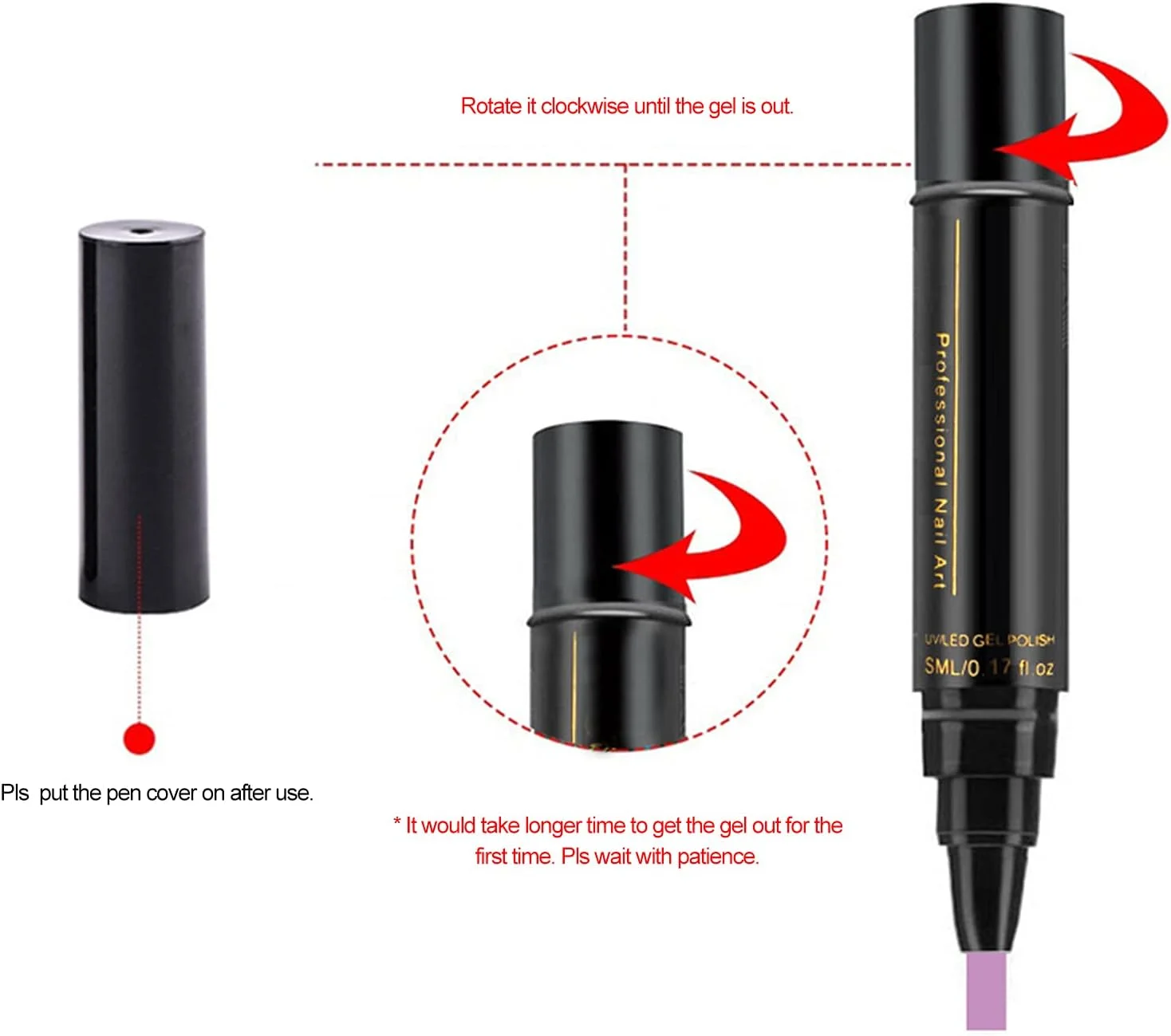 قلم لاک ژل مورلیان 6 عددی، قلم ژل ناخن یک مرحله ای 3 در 1، قابل استفاده با لامپ UV LED، ابزار طراحی ناخن