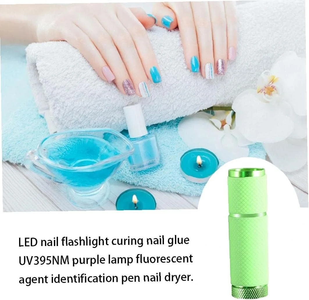 چراغ قوه کوچک مانیکور، خشک کن ناخن، چراغ خشک کننده ناخن، لامپ سخت کننده ناخن بدون باتری، سبز، سایر ابزارهای ناخن