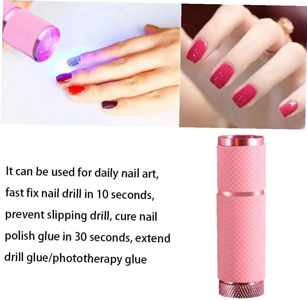 چراغ قوه مانیکور مینی خشک کن ناخن چراغ خشک کننده ناخن لامپ خشک کننده ناخن بدون باتری صورتی سایر ابزارهای ناخن