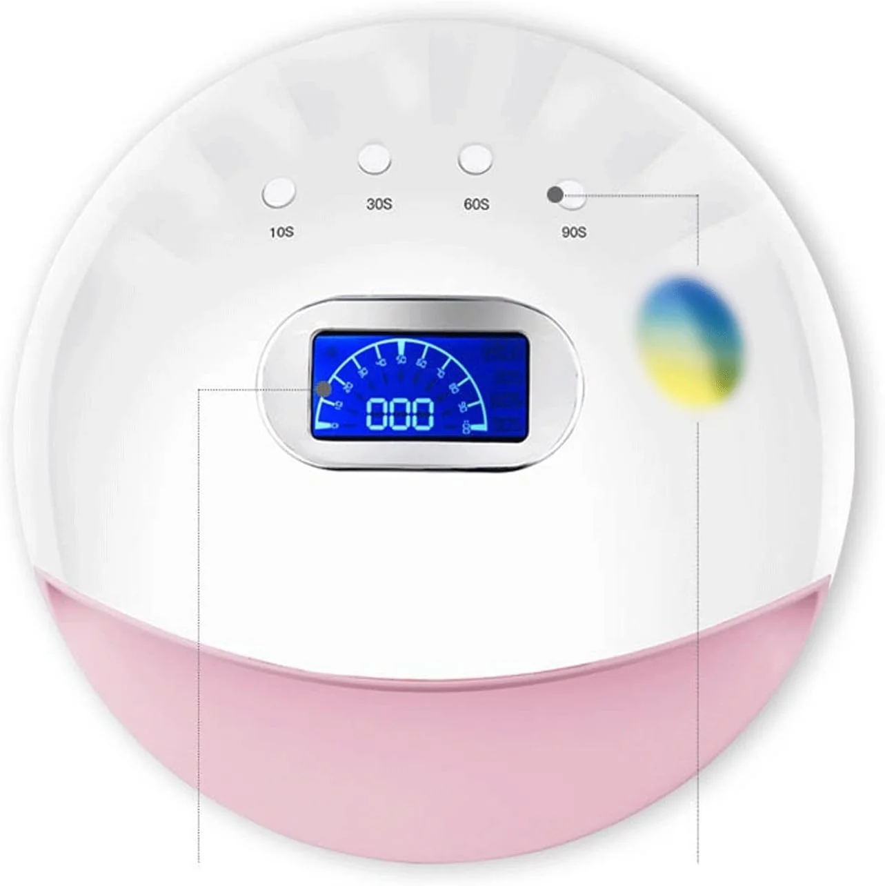 دستگاه خشک کن لاک ناخن 72 وات، دارای 30 عدد لامپ ال ای دی با حسگر اتوماتیک مناسب برای انواع لاک ژل و ابزار طراحی ناخن با صفحه نمایش ال سی دی