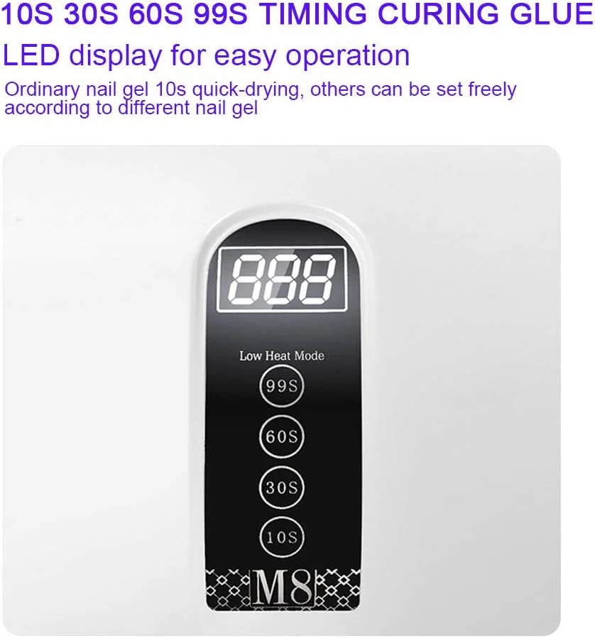 خشک کن ناخن، ساخته شده از مواد بادوام ABS، دارای تایمرهای از پیش تنظیم شده، مناسب برای استفاده در فروشگاه و منزل (110~240 ولت، استاندارد بریتانیا)