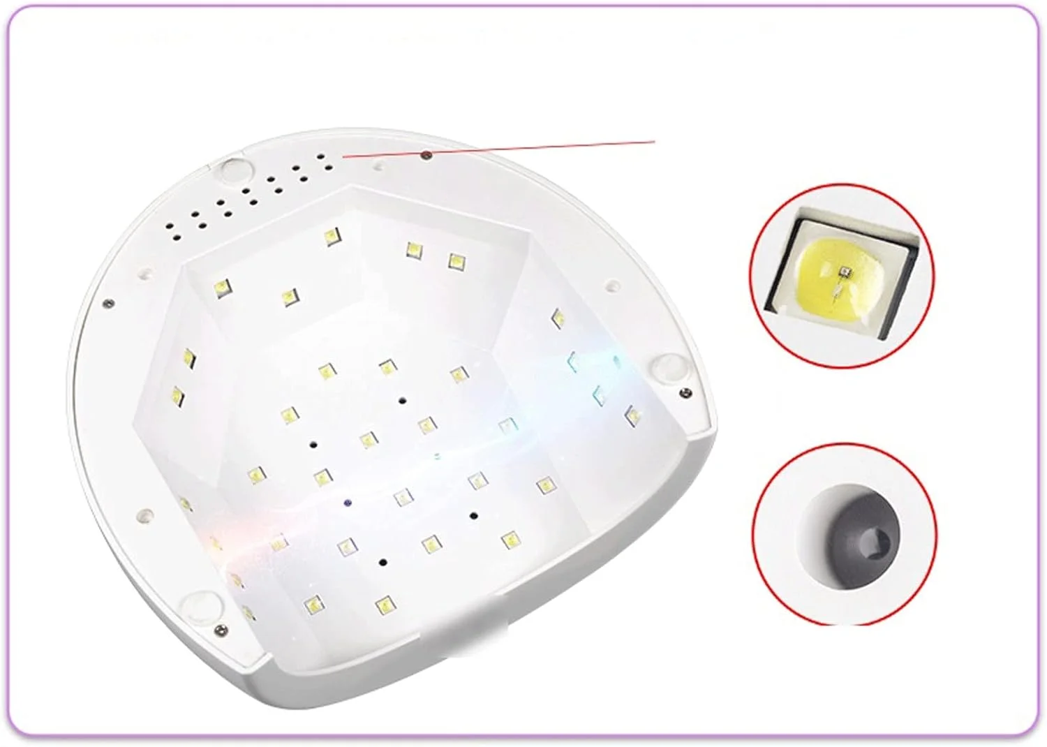 دستگاه خشک کن لاک ناخن، 48 وات، 33LED، مناسب برای خشک کردن سریع لاک ناخن، دارای سنسور هوشمند برای استفاده در تجهیزات آرایشی ناخن