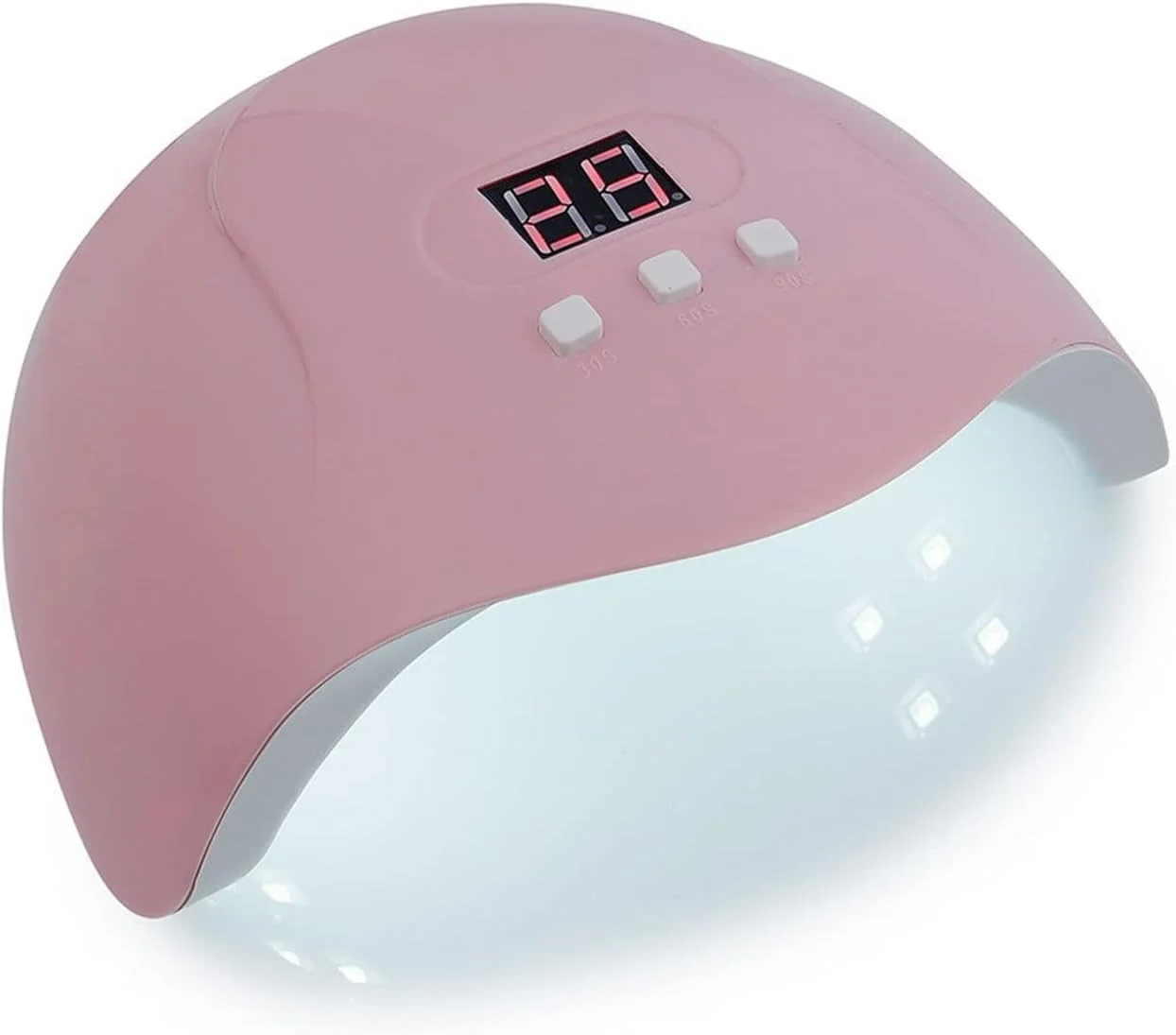 دستگاه خشک کن ناخن، دستگاه خشک کن ناخن صورتی قابل حمل، چراغ ال ای دی با تایمر 30/60/90 ثانیه، کابل USB، مناسب برای استفاده خانگی، ابزار چراغ ناخن ال ای دی خشک کننده لاک ژل
