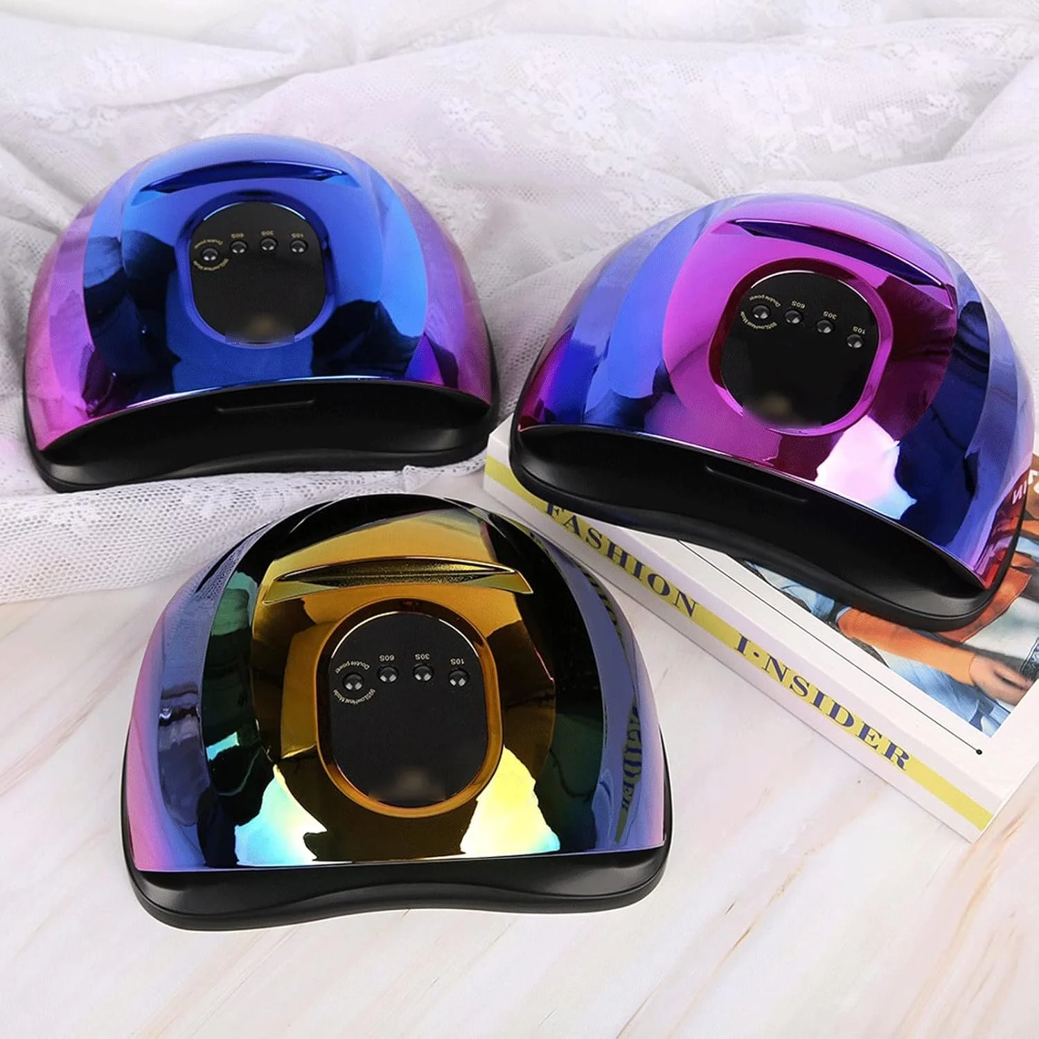 دستگاه خشک کن لاک ناخن 114 وات، چراغ LED برای خشک کردن لاک ژل ناخن با سنسور هوشمند و تجهیزات حرفه ای هنر ناخن