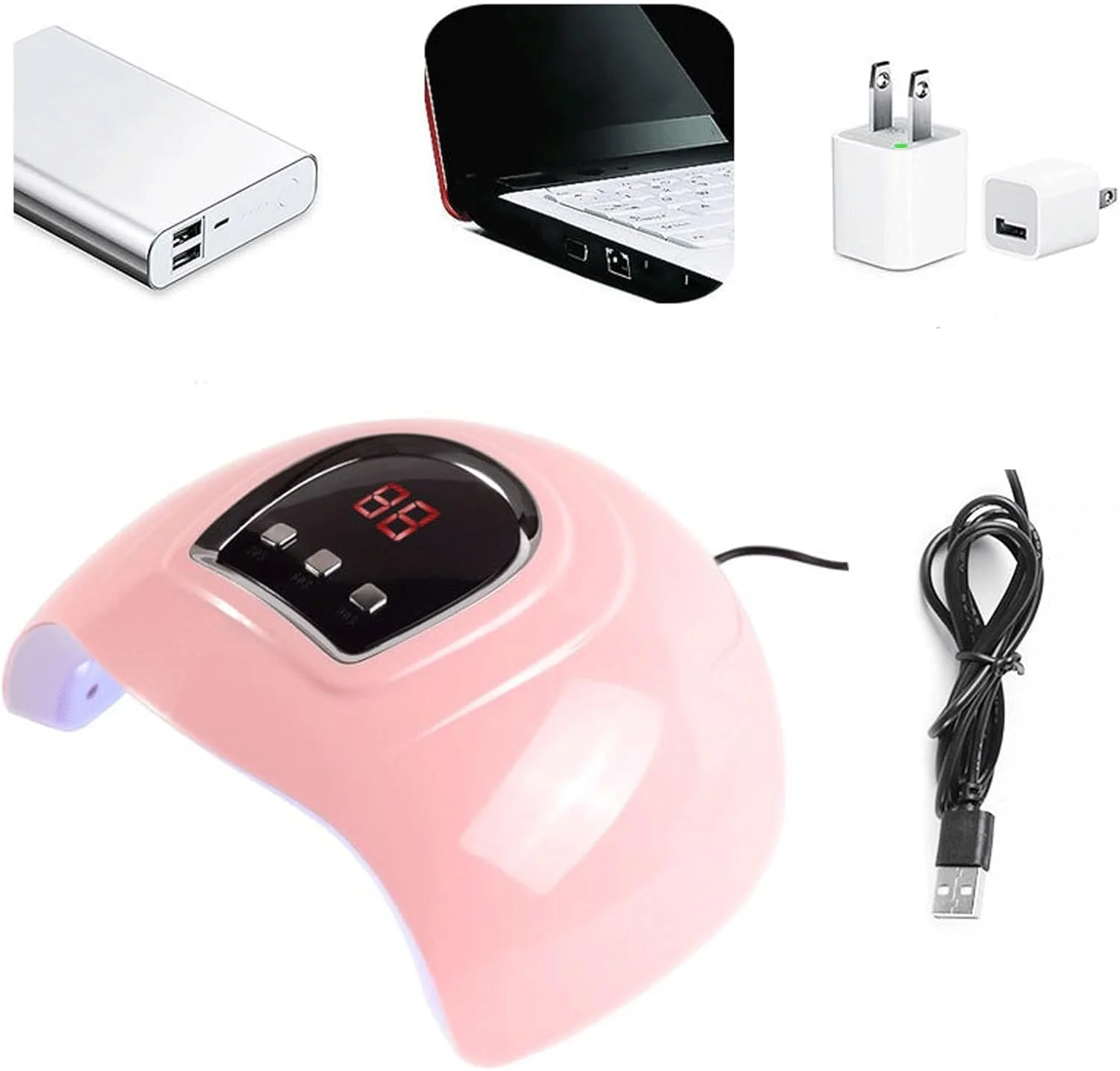 دستگاه خشک کن لاک ناخن، با فضای بزرگ برای نور دوگانه فرابنفش، دستگاه لایت کیورینگ LED، خشک کن حرفه ای ناخن برای خانم ها