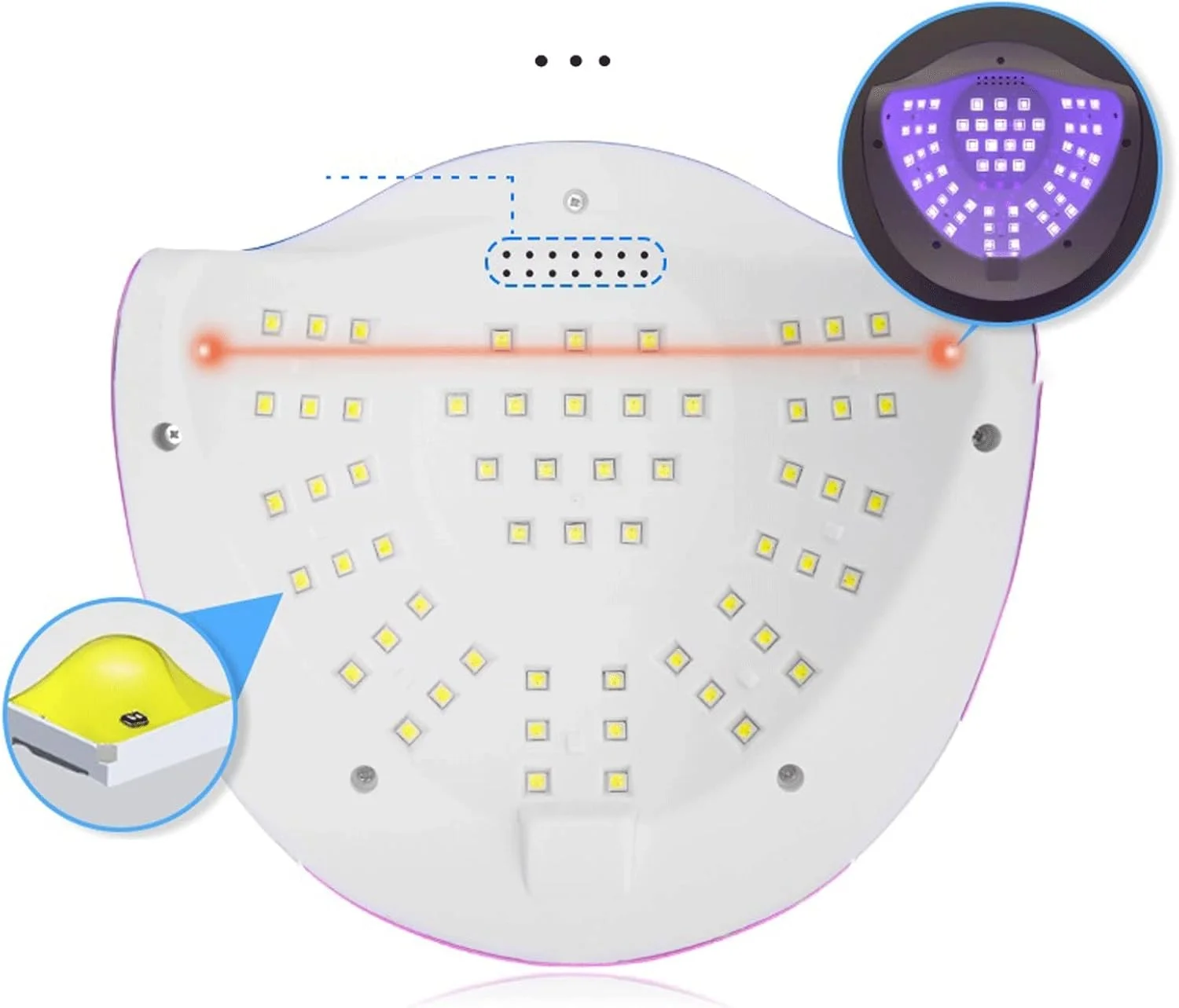 دستگاه خشک کن لاک ناخن، خشک کن سریع لاک با 4 حسگر خودکار و صفحه نمایش LCD، دستگاه خشک کن حرفه ای طراحی ناخن