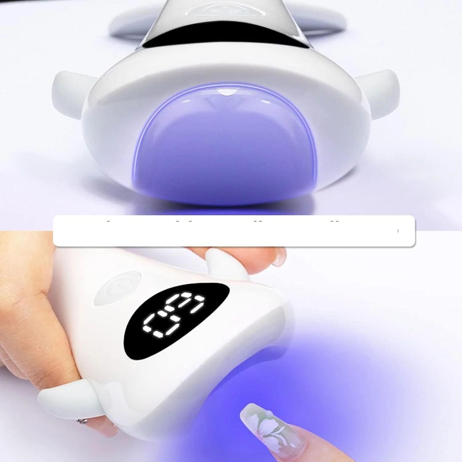 چراغ ناخن، چراغ ال ای دی دستی 12 واتی بی سیم قابل حمل و شارژ، چراغ نوک انگشت ژلی برای خشک کردن سریع لاک ناخن