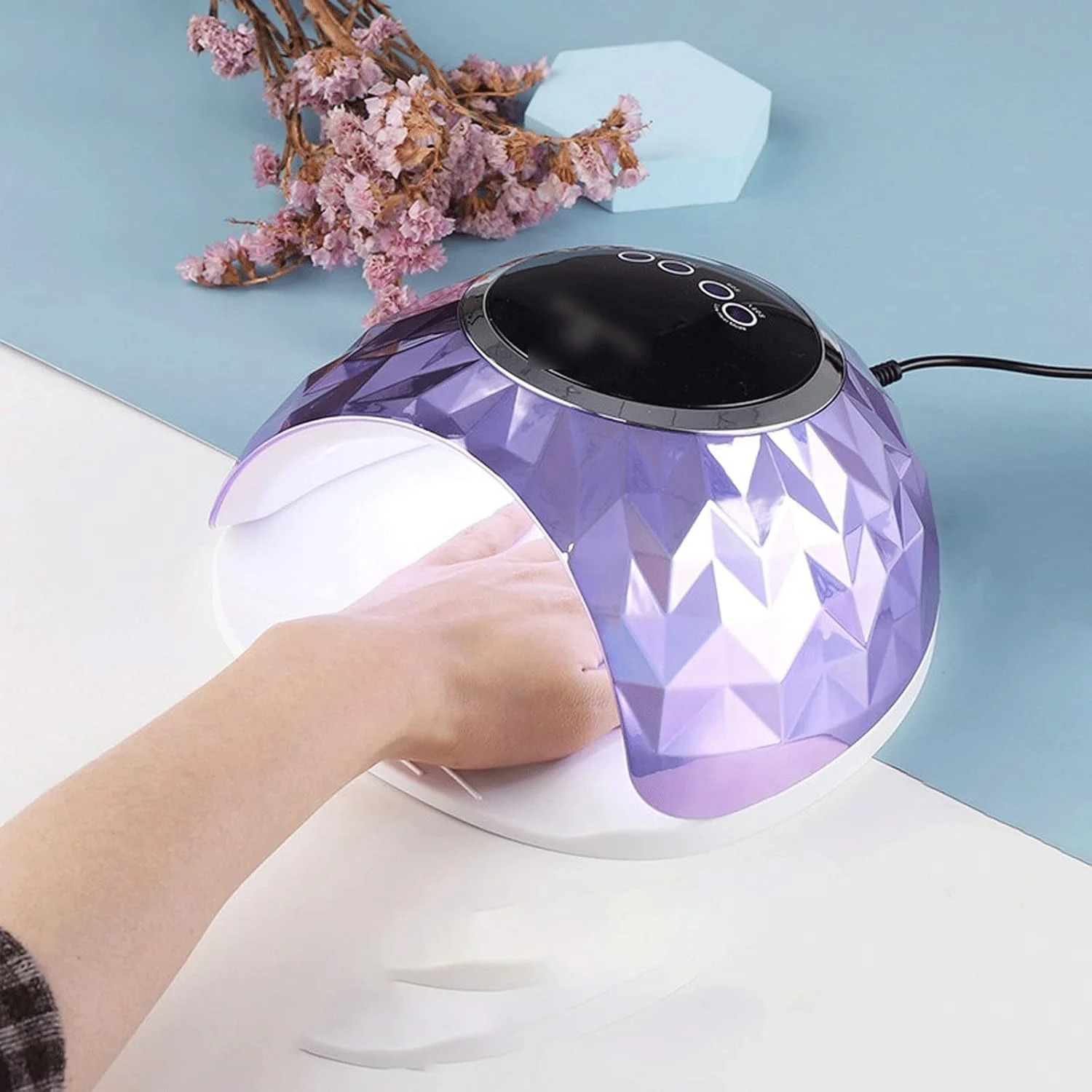 دستگاه خشک کن لاک ناخن LED با توان 83 وات و 42 لامپ برای خشک کردن انواع لاک ژل با تایمر 30/60/99/120 ثانیه