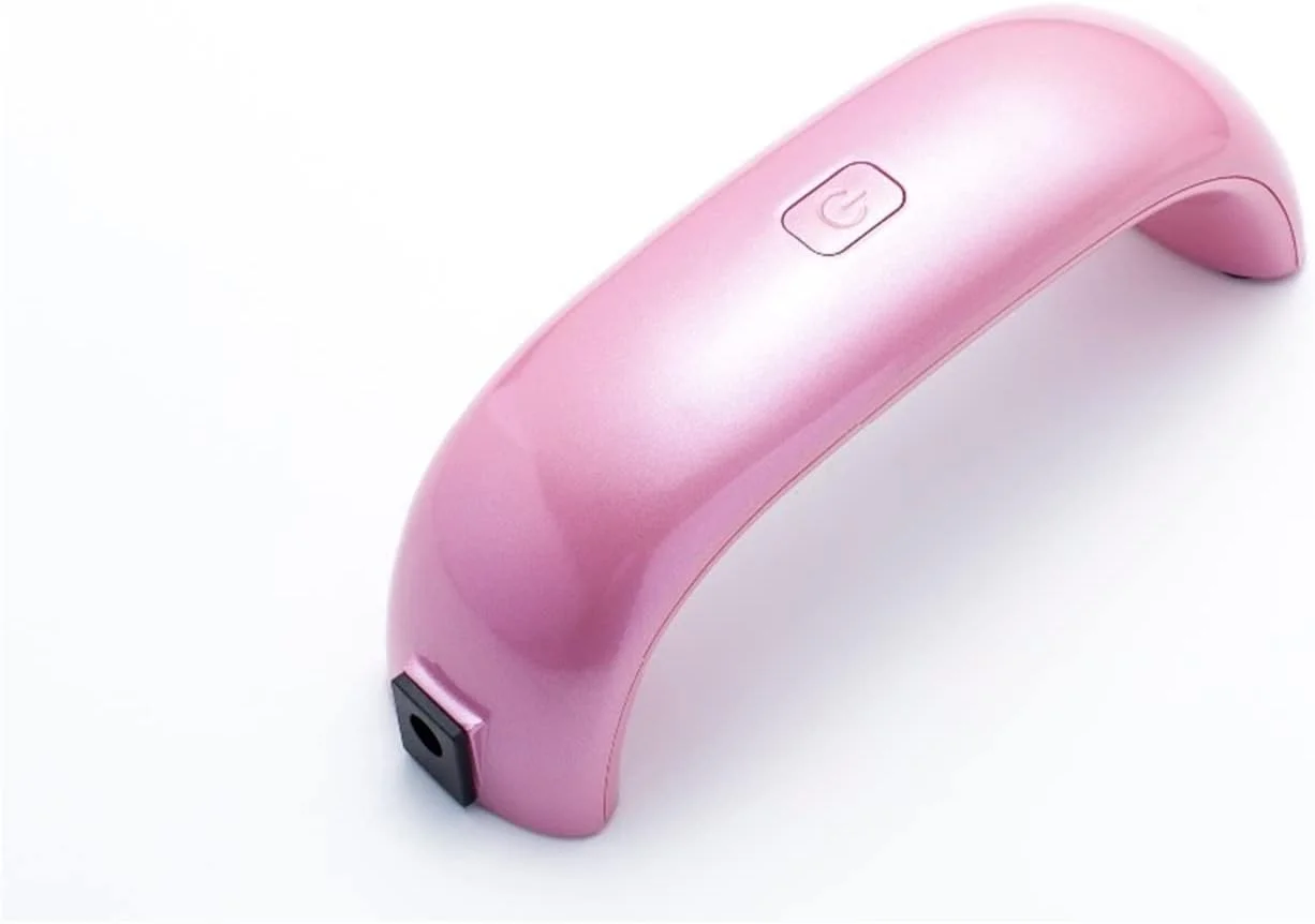 چراغ ناخن، چراغ ال ای دی قابل حمل و مقرون به صرفه، پلاستیکی، سوراخ گرد، شارژی، خشک کننده سریع، هنر ناخن، رنگین کمانی روشن (رنگ: صورتی)