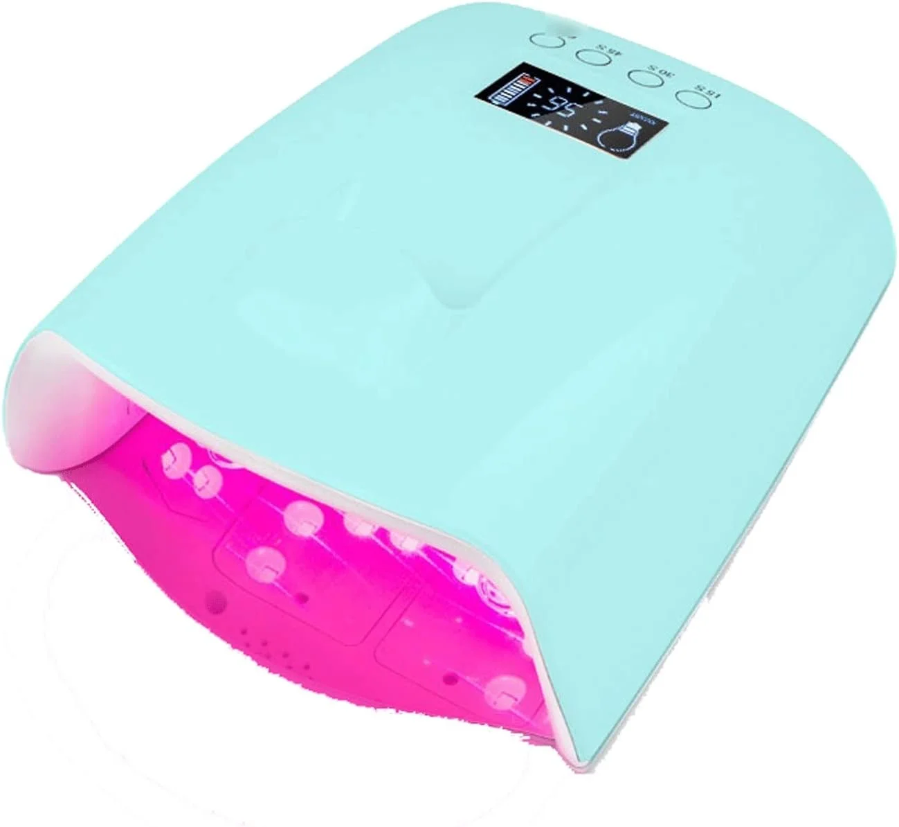 دستگاه خشک کن ناخن، چراغ LED بی سیم 60 واتی برای خشک کردن لاک ژل بی سیم با باتری لیتیومی 60 واتی (رنگ: 2)