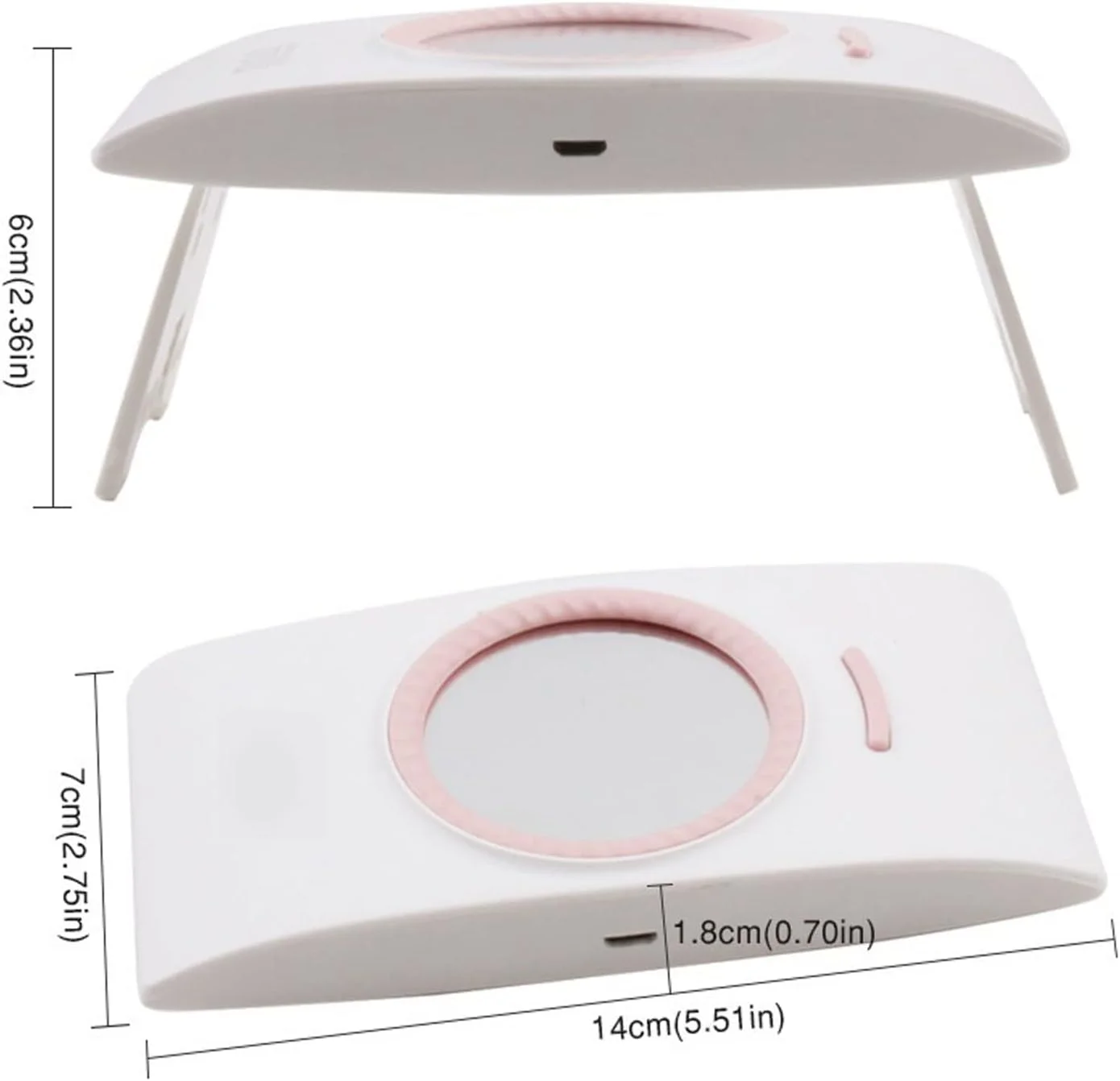 چراغ ناخن، چراغ ال ای دی تاشو 16 واتی مینی قابل حمل با USB مناسب برای استفاده خانگی به همراه آینه برای خشک کردن ژل ناخن، ابزار طراحی ناخن