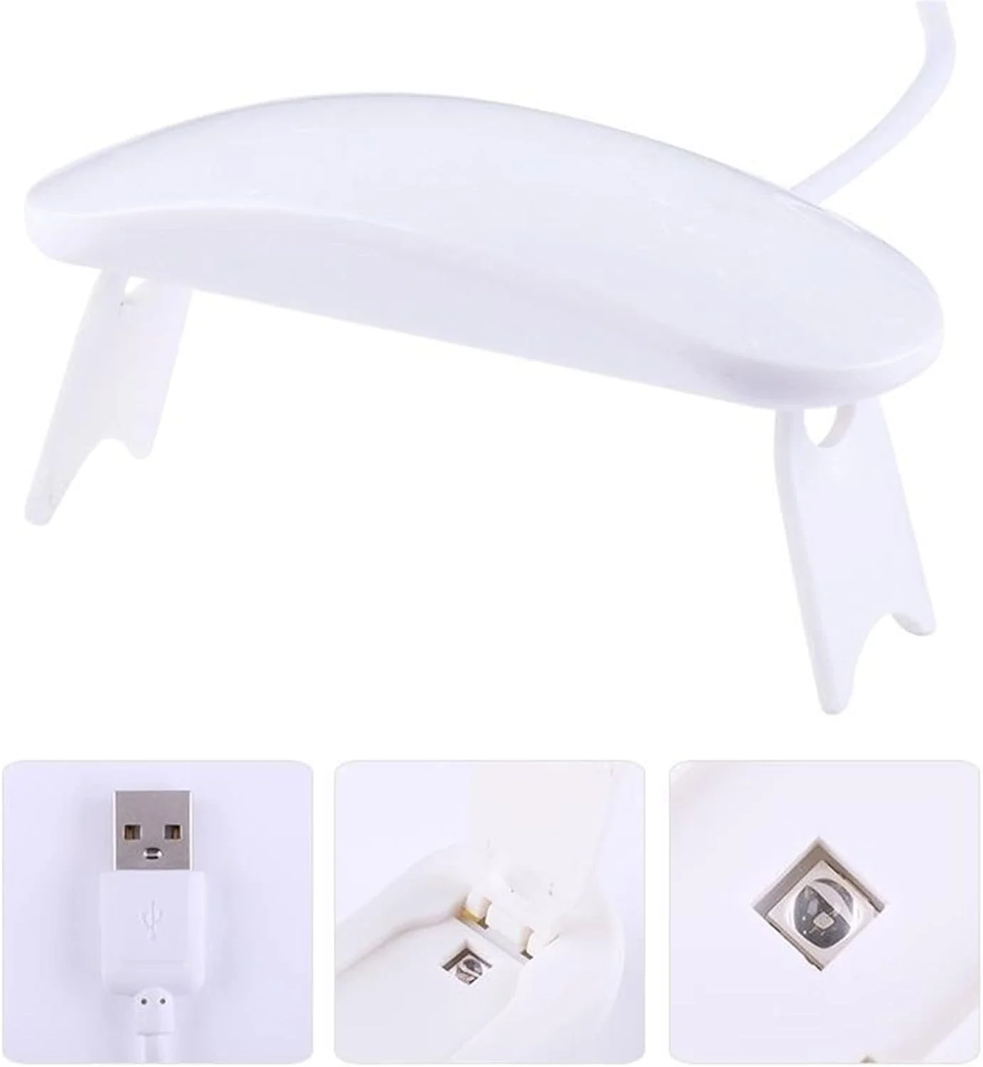 دستگاه خشک کن لاک ناخن، مینی لامپ ال ای دی 6 وات با یو اس بی، دستگاه خشک کننده لاک ژل، تجهیزات طراحی ناخن، 3 عدد لامپ ال ای دی، ابزار مانیکور ناخن.