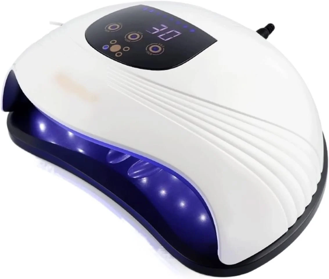 دستگاه خشک کن ناخن، 120 وات 60 LED با باد گرم و سرد، لامپ خشک کننده سریع لاک ژل ناخن، دارای فن خنک کننده و گرم کننده