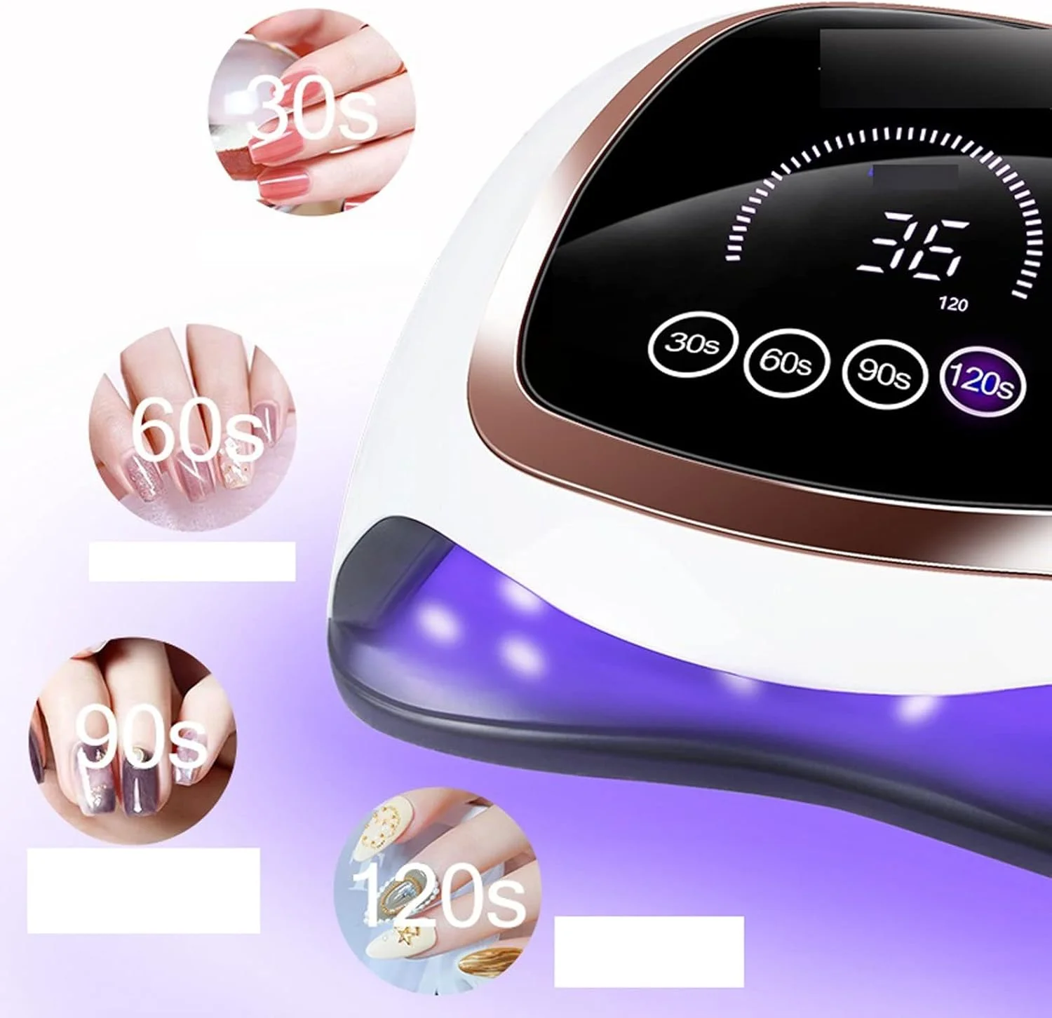 دستگاه خشک کن لاک ناخن LED، دستگاه مانیکور با صفحه نمایش LCD و عملکرد حافظه، مناسب برای ابزار طراحی ناخن
