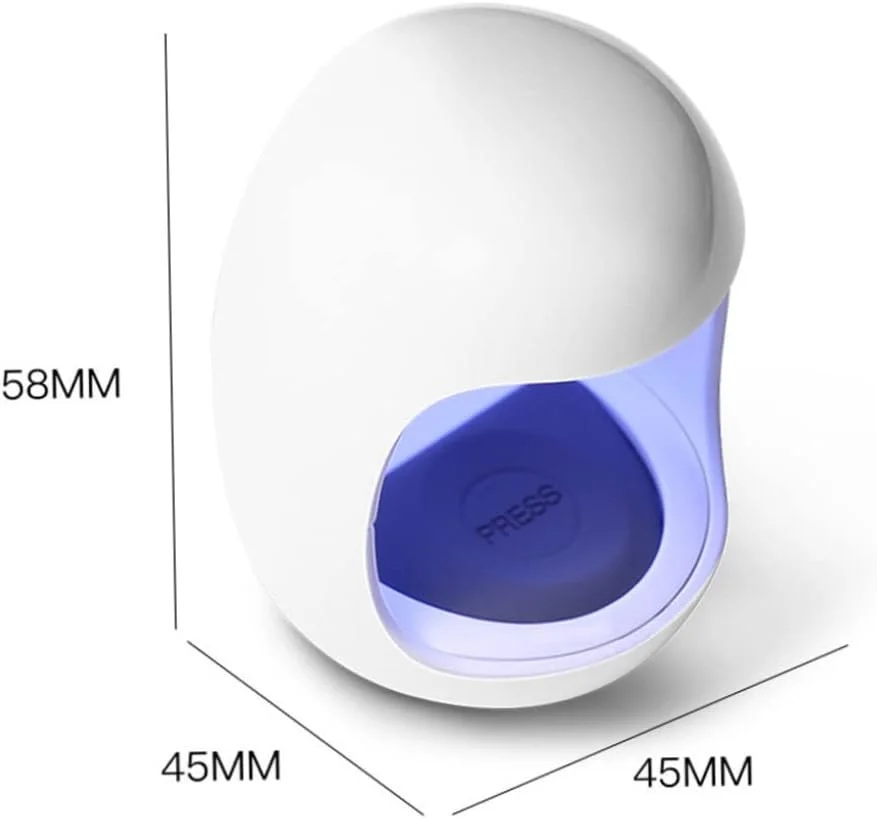 دستگاه خشک کن لاک ناخن UV LED طرح تخم مرغی، 6 وات، مناسب برای یک انگشت، سفید