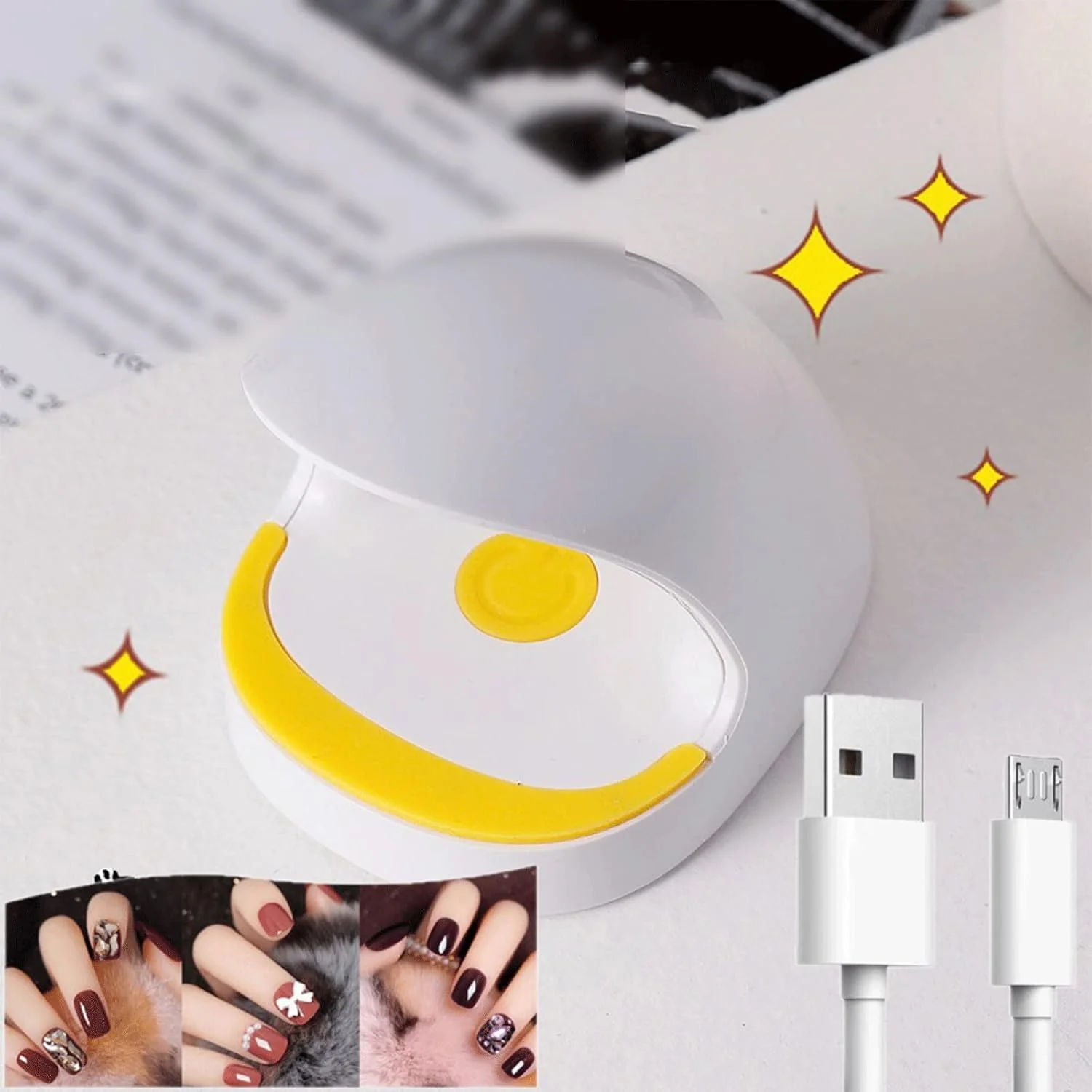 چراغ ناخن، چراغ LED خشک کن لاک ناخن، کابل USB، ابزار مانیکور، چراغ ناخن انگشتی شکل، لوازم جانبی ناخن خانگی