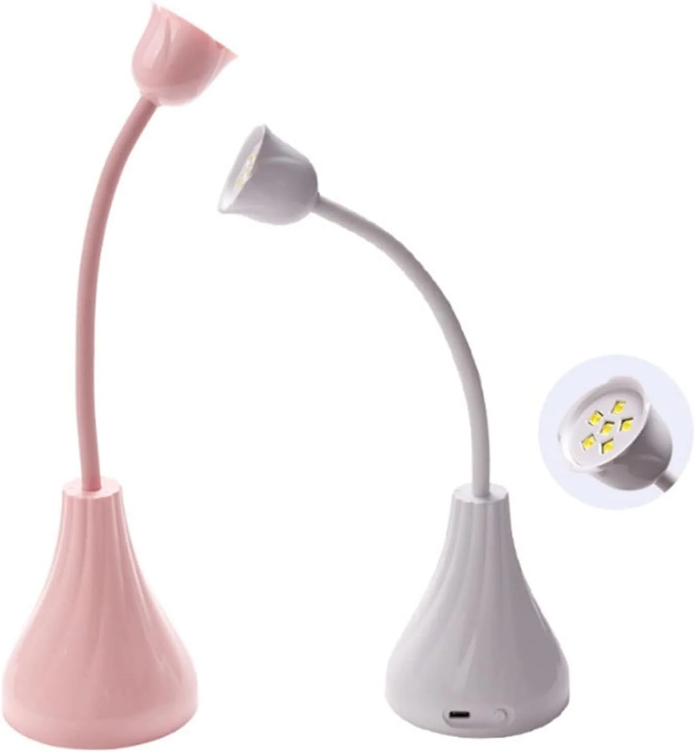 چراغ ناخن، دستگاه خشک کن ناخن رومیزی 18 واتی صورتی جدید USB قابل شارژ، چراغ طراحی گلدانی لوتوس برای خشک کردن نوک ناخن