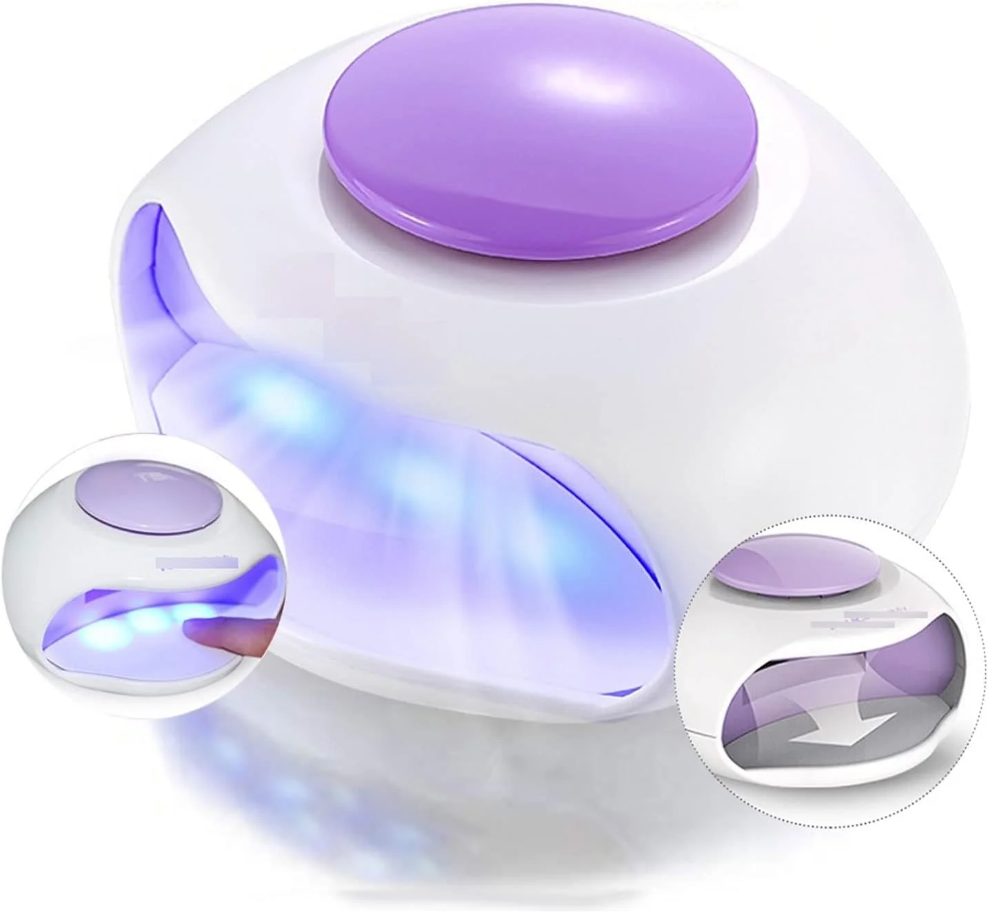 دستگاه خشک کن ناخن، قابل حمل با فن و چراغ ال ای دی، سایز کوچک مناسب برای لاک های معمولی