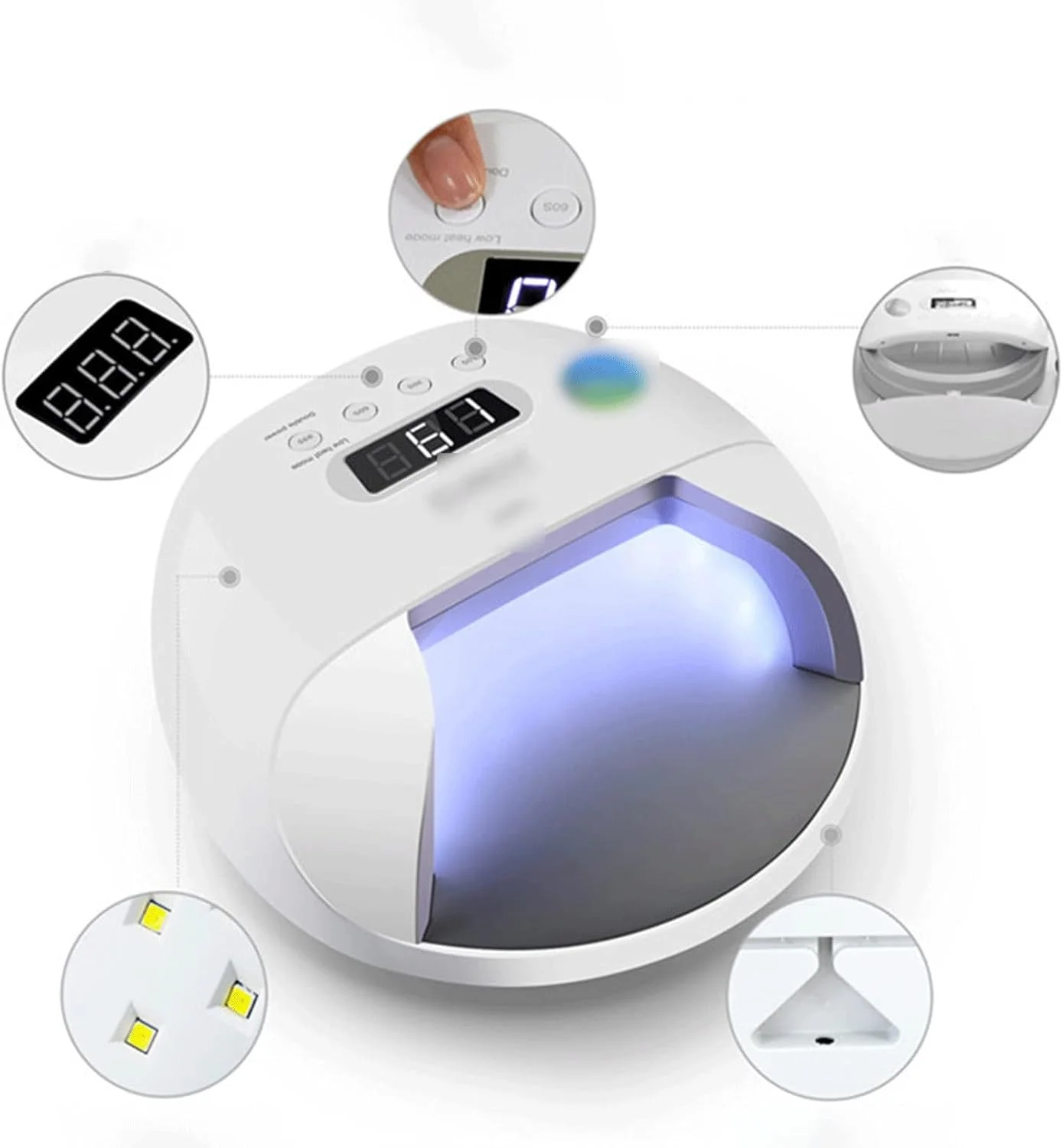 دستگاه خشک کن لاک ناخن LED، قدرت بالا، خشک کننده حرفه ای لاک ژل