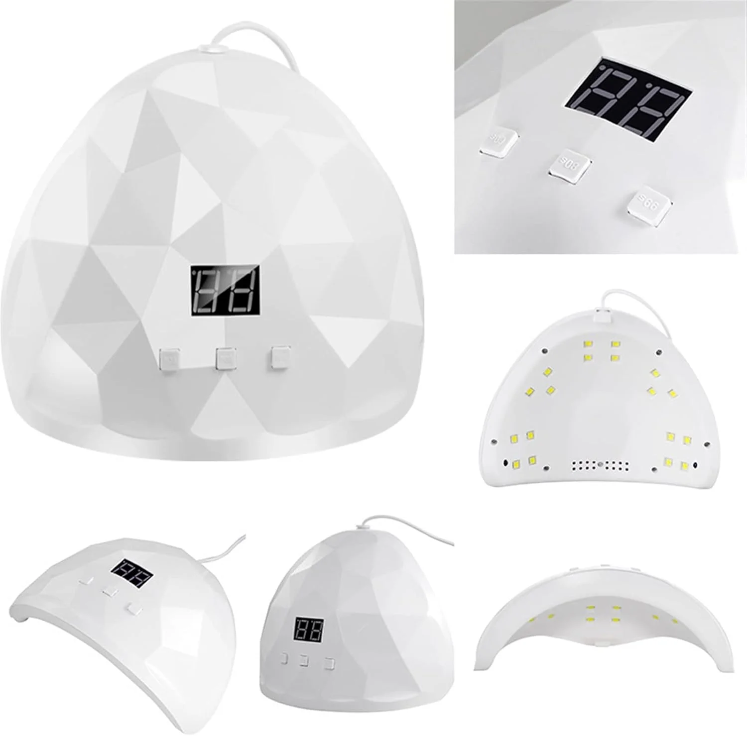 دستگاه خشک کن لاک ناخن 88 وات، مناسب برای خشک کردن لاک ژل، دارای 18 LED، سنسور اتوماتیک، تایمر 60، 80 و 99 ثانیه، ابزار طراحی ناخن