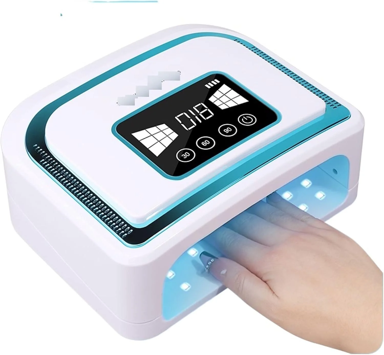 دستگاه خشک کن لاک ناخن LED، مناسب برای خشک کردن لاک ژل، طراحی کابین، قدرت 120 وات، بی سیم و قابل شارژ