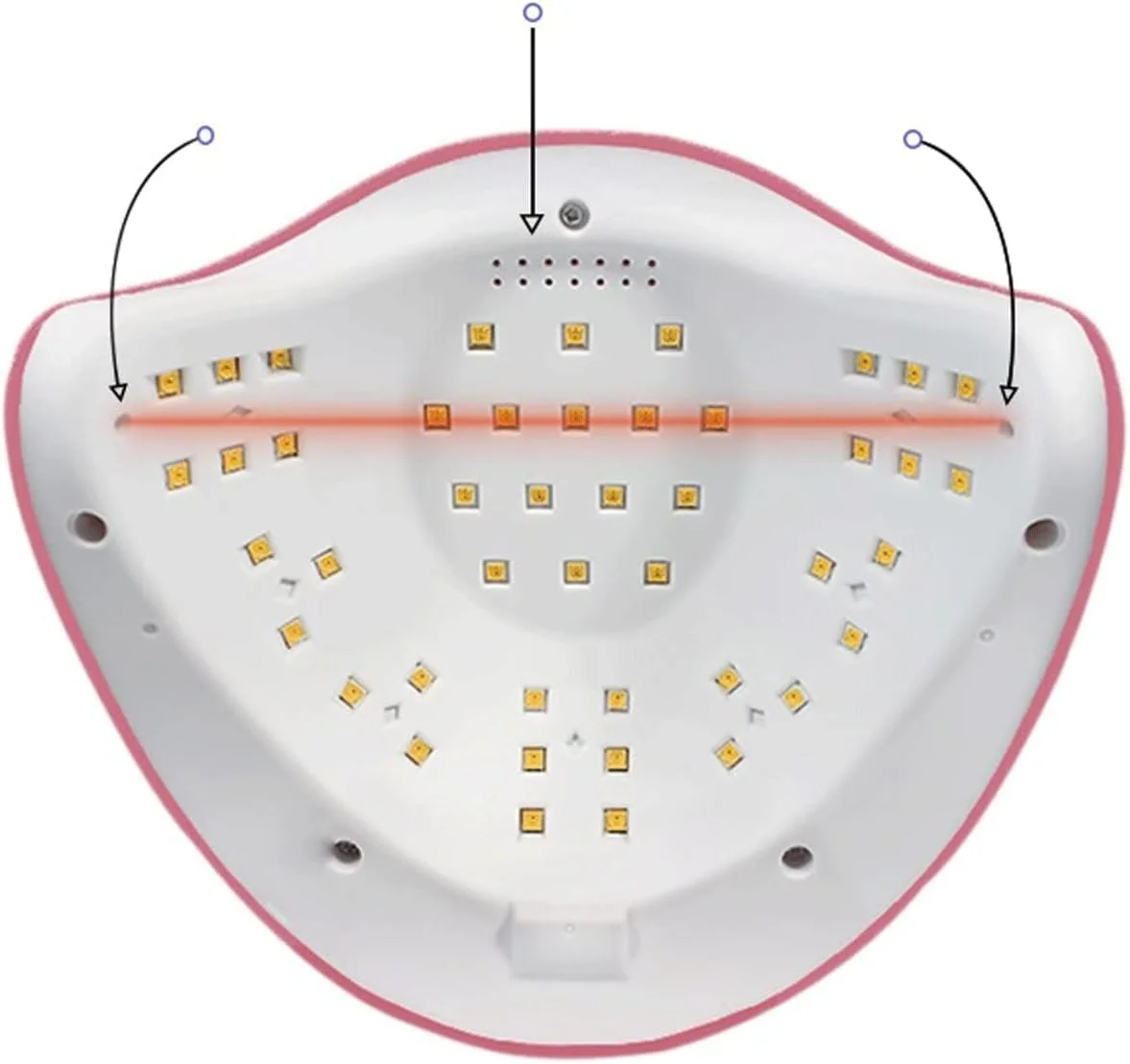 دستگاه خشک کن لاک ناخن LED با توان 54 وات، مناسب برای خشک کردن انواع لاک ژل، دارای سنسور خودکار