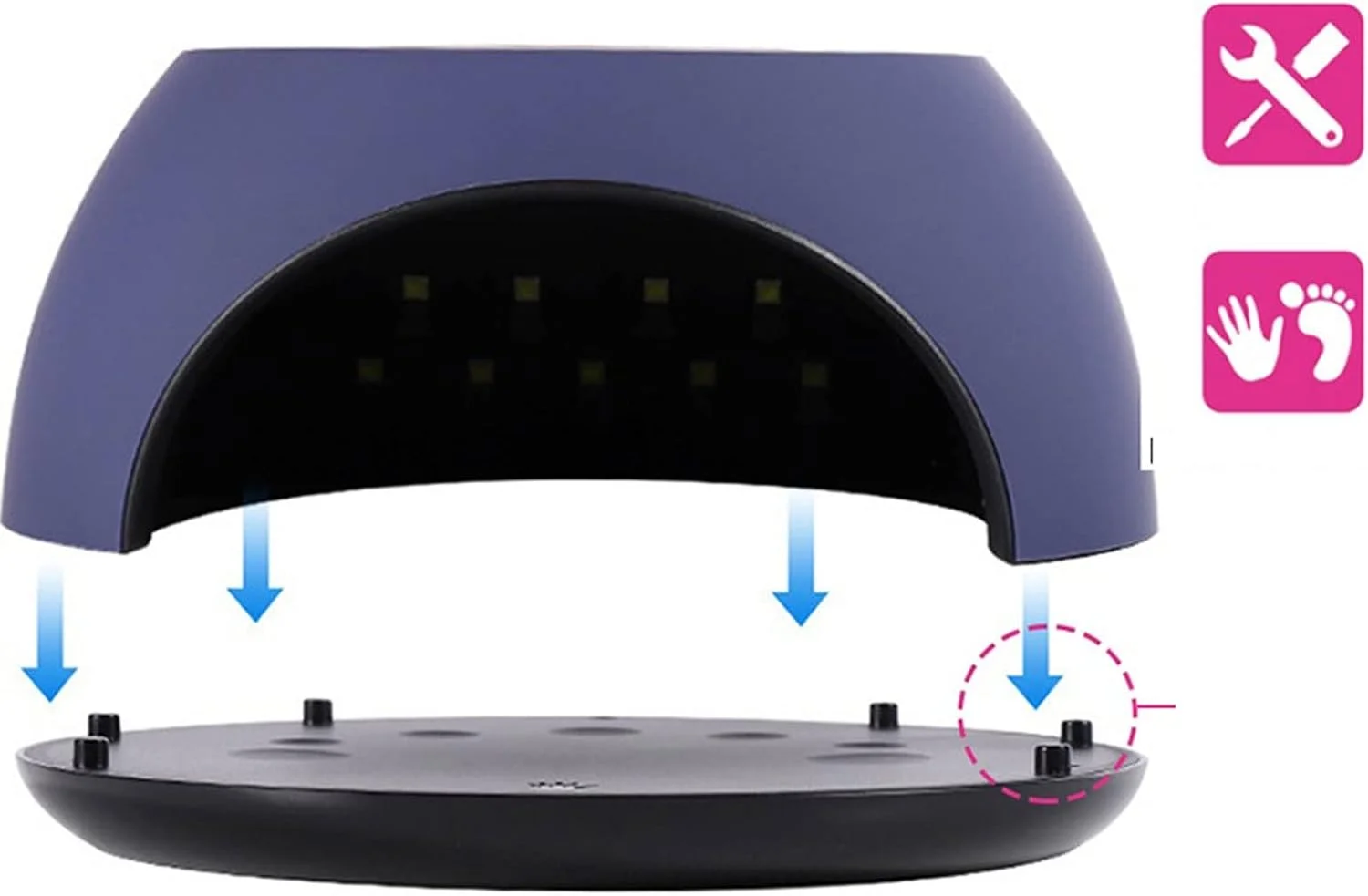 دستگاه خشک کن لاک ناخن LED، مناسب برای خشک کردن لاک ژل با حسگر حرکتی، دستگاه حرفه ای برای مانیکور