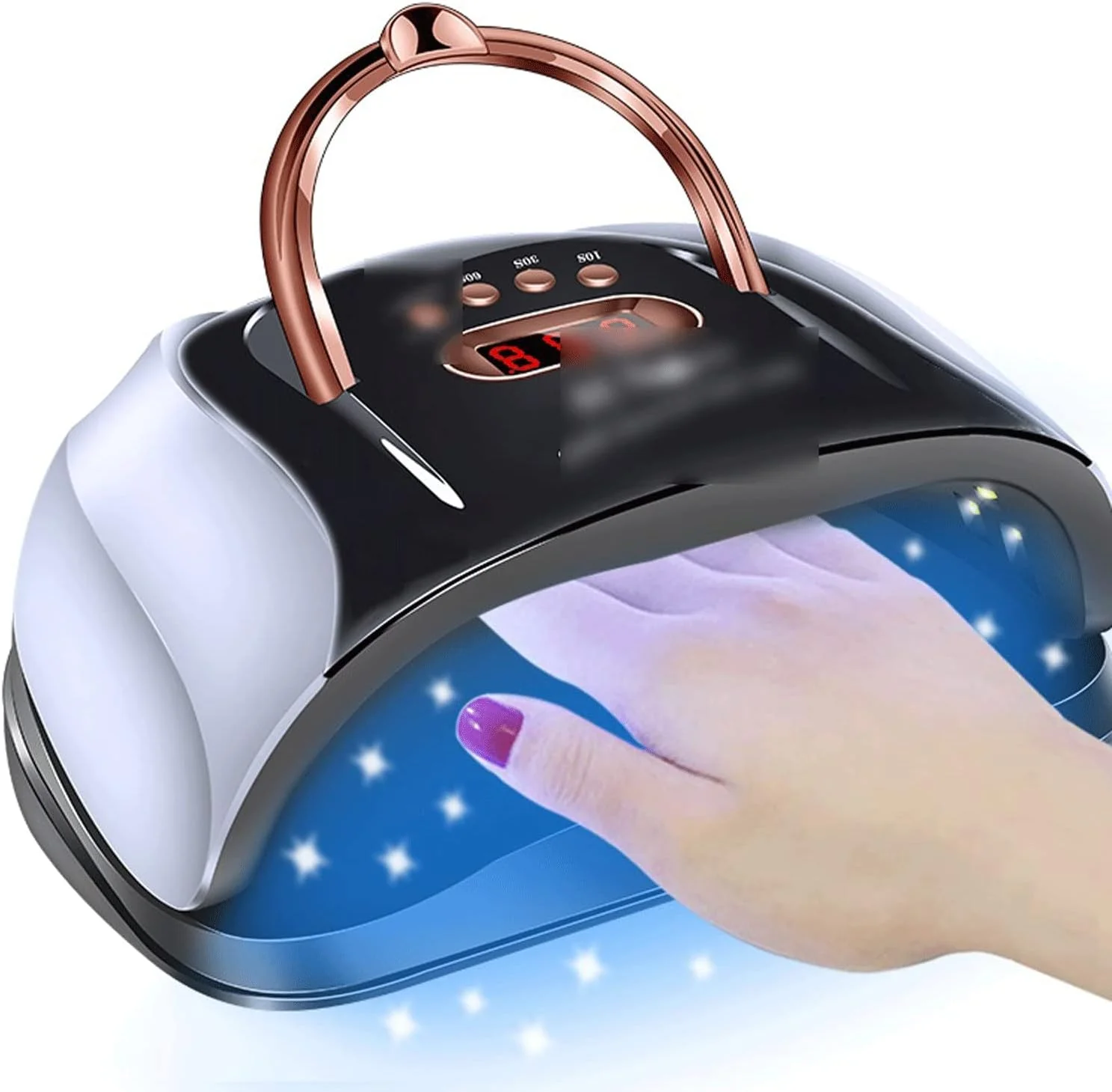 دستگاه خشک کن لاک ناخن با سنسور خودکار، 57/21 لامپ LED یخ برای خشک کردن، ابزار خشک کن تایمر خودکار