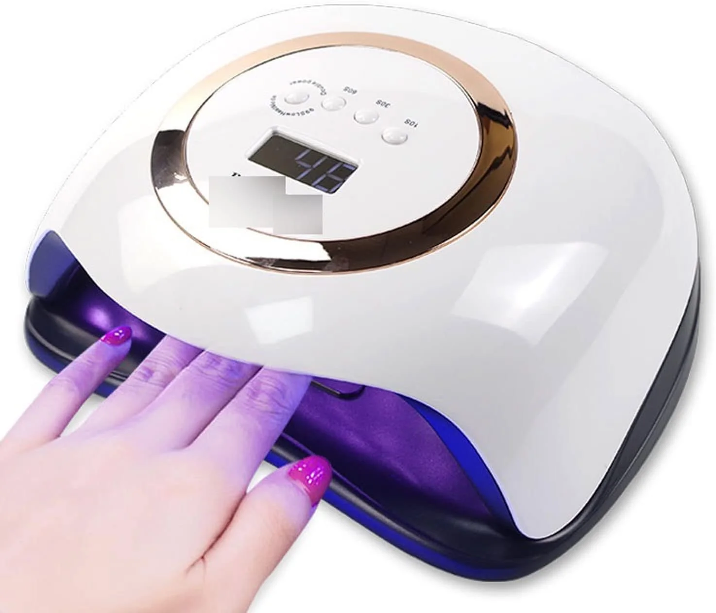 دستگاه خشک کن لاک ناخن، 66 ال ای دی قدرتمند UV LED برای خشک کردن لاک ژل ناخن، طراحی قابل حمل با صفحه نمایش لمسی LCD بزرگ و سنسور هوشمند
