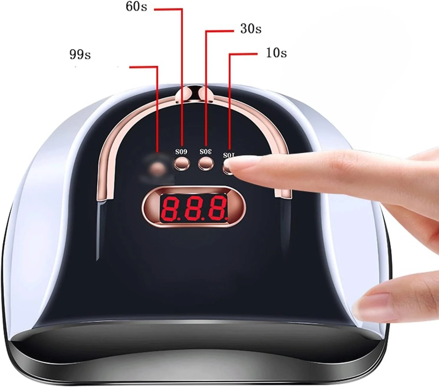 دستگاه خشک کن لاک ناخن با سنسور خودکار، 57/21 لامپ LED یخ برای خشک کردن، ابزار خشک کن تایمر خودکار