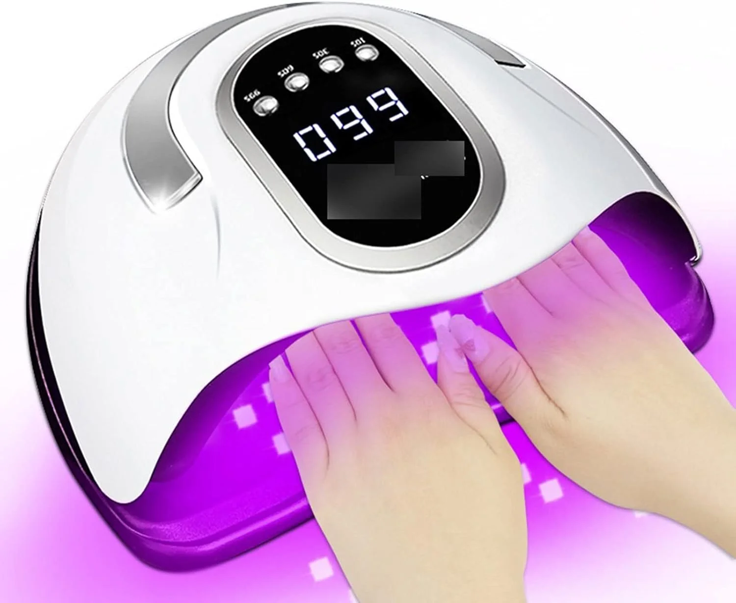 دستگاه خشک کن لاک ناخن، 66 ال ای دی قدرتمند UV LED برای خشک کردن لاک ژل ناخن، طراحی قابل حمل با صفحه نمایش لمسی LCD بزرگ و سنسور هوشمند