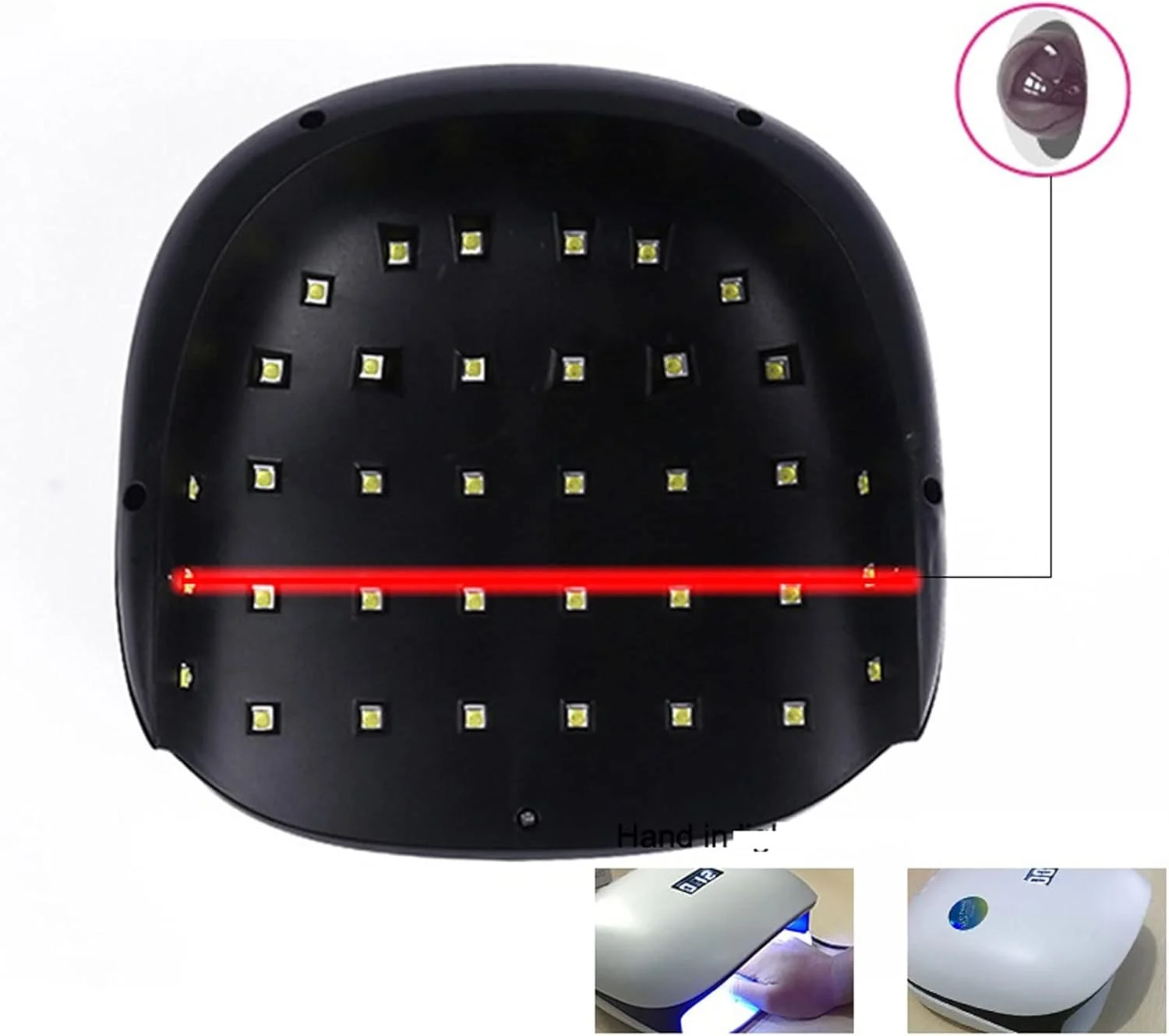 دستگاه خشک کن لاک ناخن، چراغ LED چهار سرعته برای خشک کردن انواع لاک ژل، دارای سنسور خودکار، ابزار مانیکور و پدیکور