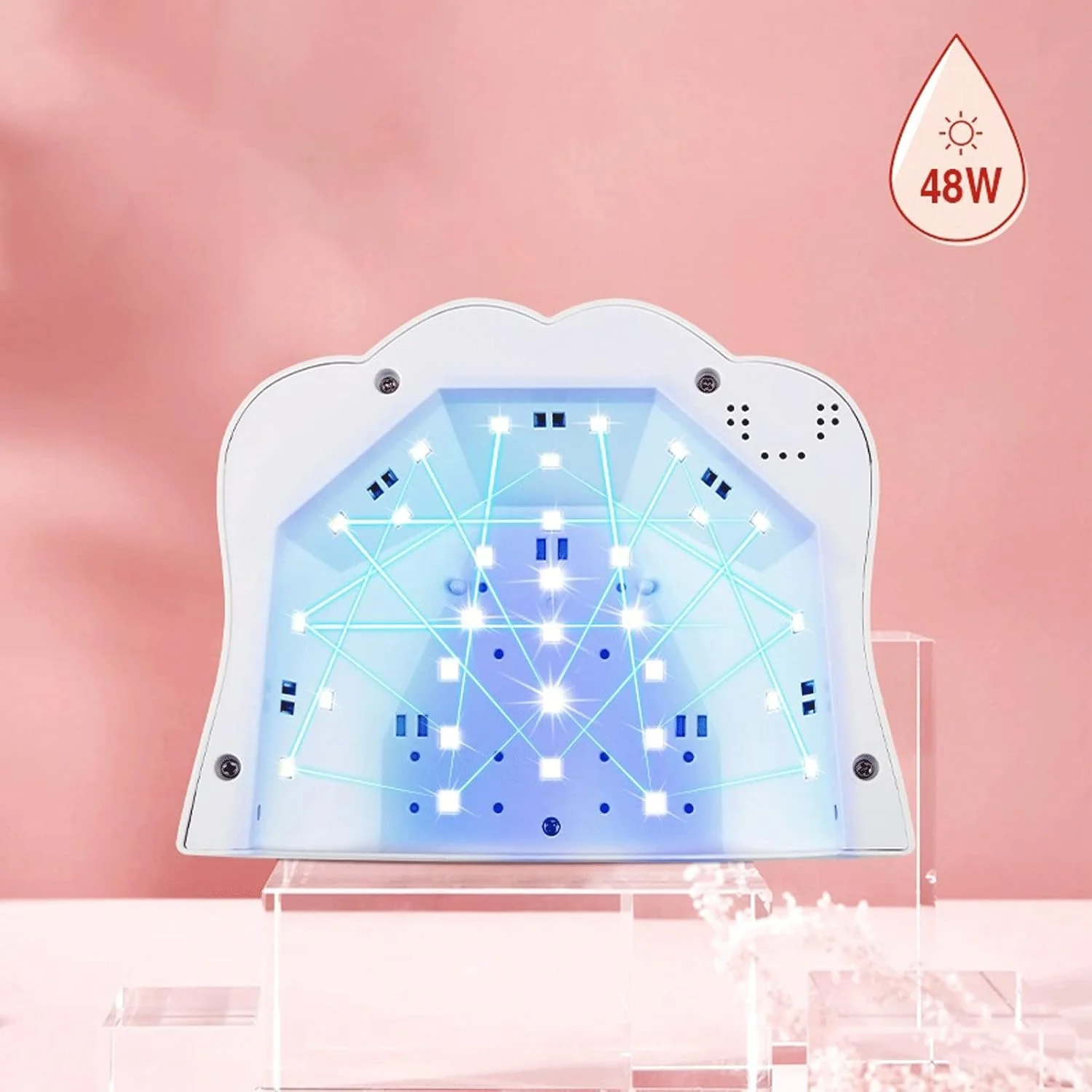 دستگاه خشک کن لاک ناخن حرفه ای 48 وات با 3 حالت تایمر، مناسب برای خشک کردن انواع لاک و طراحی ناخن