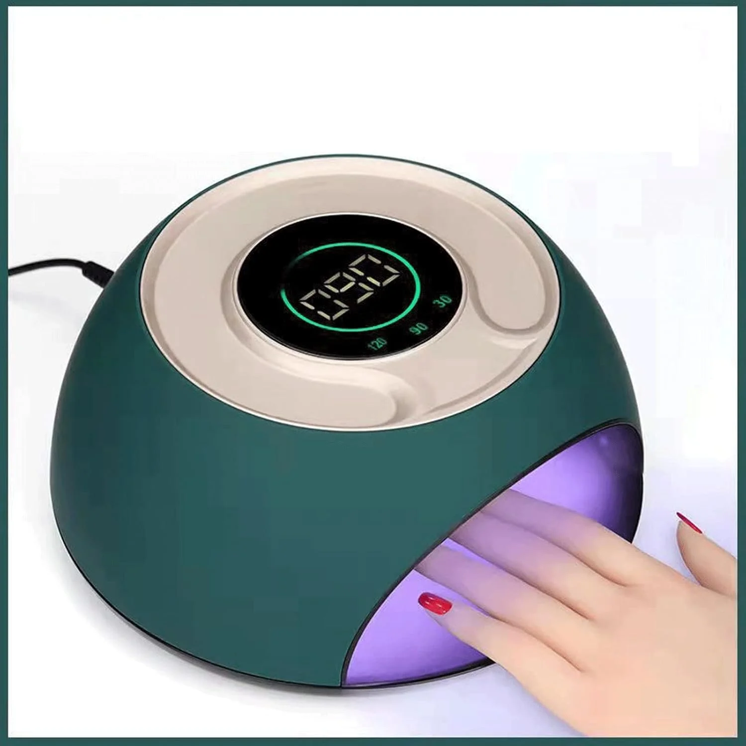 دستگاه خشک کن لاک ناخن، خشک کن هوشمند ناخن با القای قوی، 120 وات، دارای 42 لامپ LED برای خشک کردن و سخت کردن لاک ژل