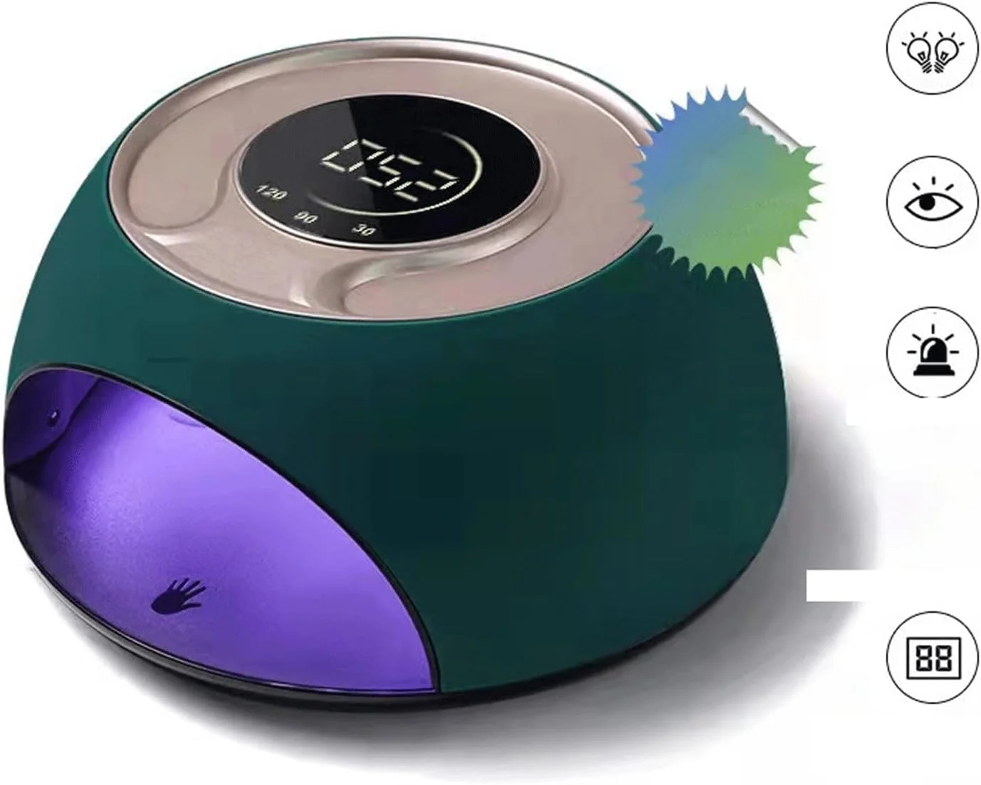 دستگاه خشک کن لاک ناخن، خشک کن هوشمند ناخن با القای قوی، 120 وات، دارای 42 لامپ LED برای خشک کردن و سخت کردن لاک ژل