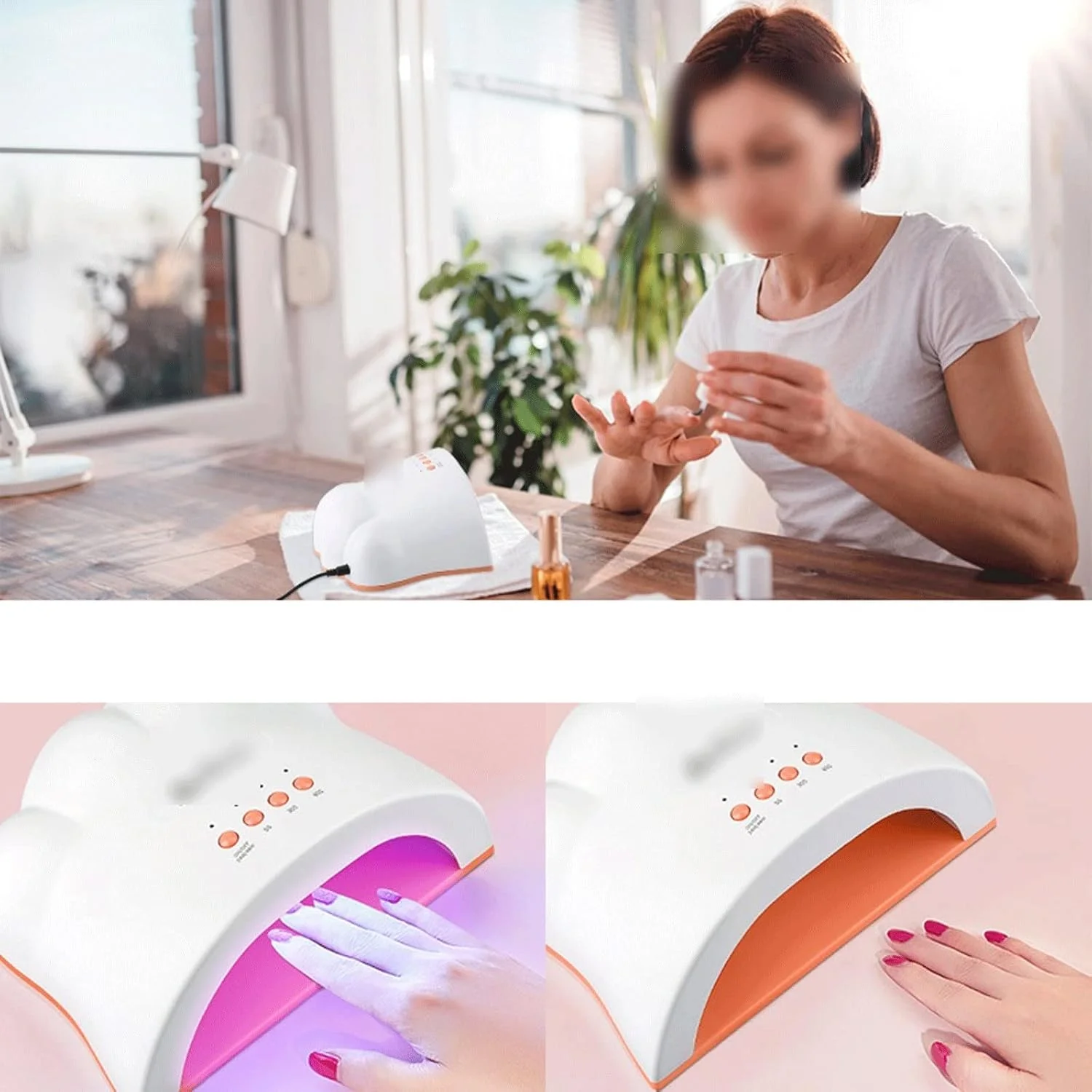 دستگاه خشک کن لاک ناخن حرفه ای 48 وات با 3 حالت تایمر، مناسب برای خشک کردن انواع لاک و طراحی ناخن
