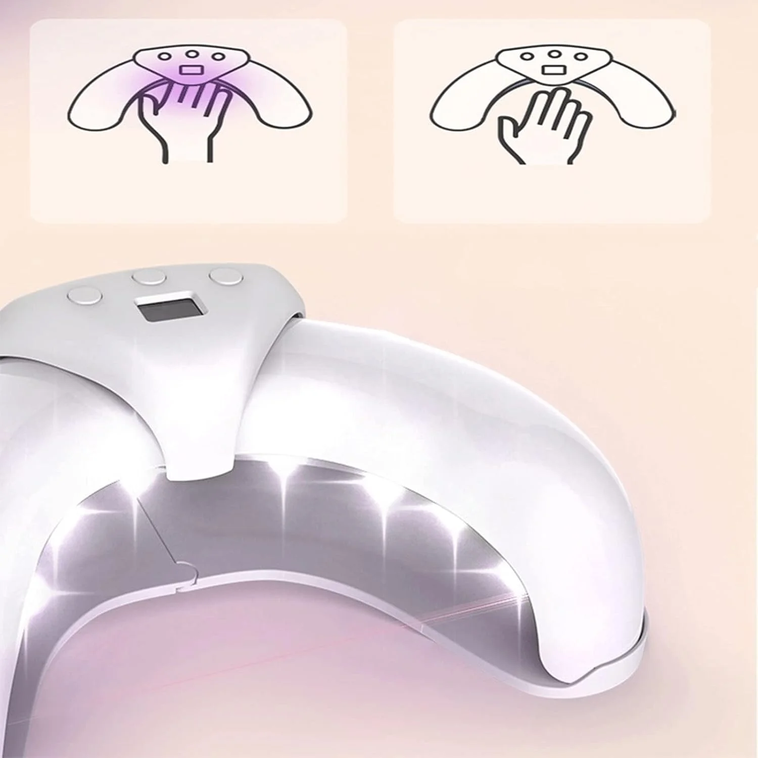 چراغ ناخن، چراغ LED برای خشک کردن لاک ناخن، دستگاه خشک کن ناخن برای خشک کردن انواع لاک ژل، تاشو و اتوماتیک برای استفاده خانگی