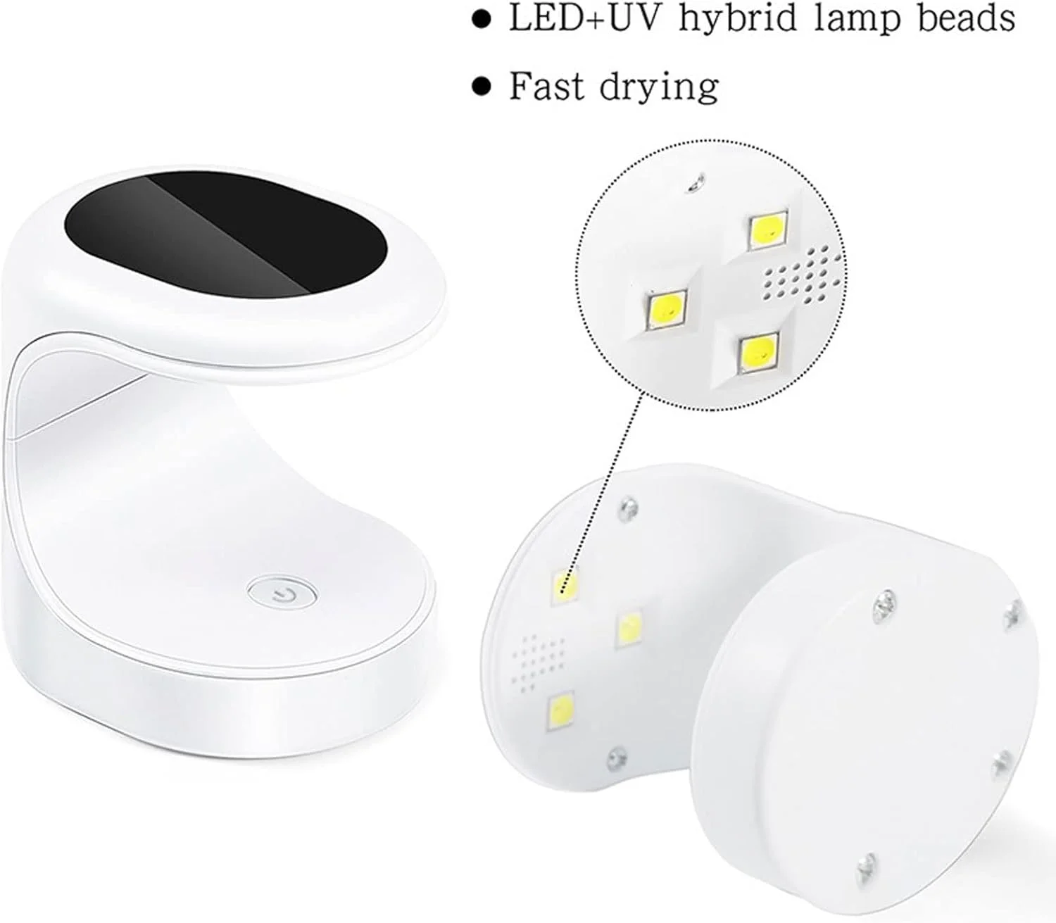 دستگاه خشک کن لاک ناخن، خشک کن سریع لاک ژلی، چراغ LED، پولیش ناخن، چراغ USB، ابزار طراحی ناخن، خشک کن ناخن (رنگ: صورتی)