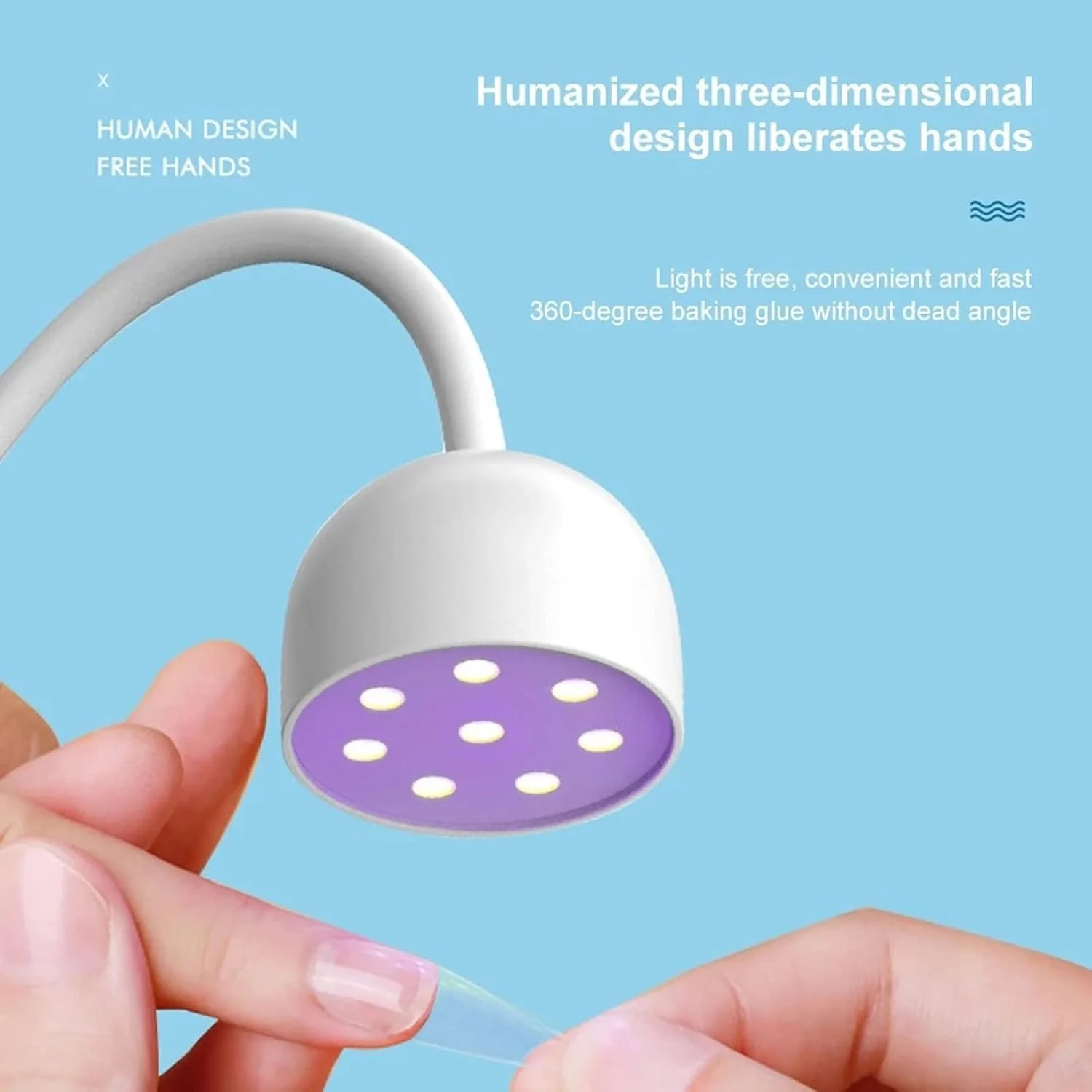 چراغ ناخن، چراغ LED برای خشک کردن سریع لاک ناخن، کوچک و قابل حمل، مناسب برای منزل، مسافرت و خشک کردن لاک ژل