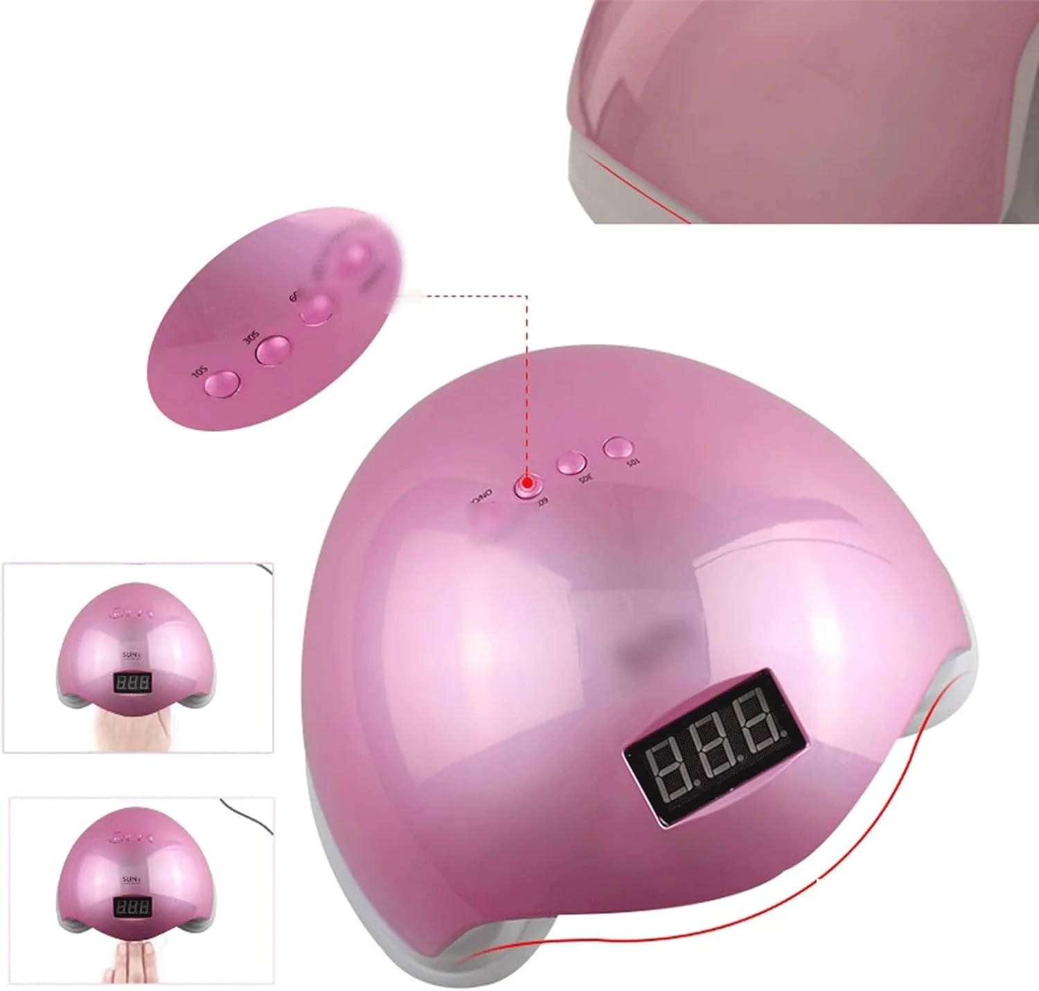 دستگاه خشک کن لاک ناخن LED مدل DILLER GRAYER 24 لامپی برای خشک کردن انواع لاک ژل و کاشت ناخن (رنگ: 1)