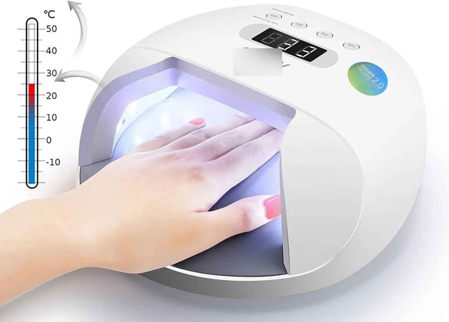 دستگاه خشک کن لاک ناخن، 168 وات، دستگاه خشک کن حرفه ای LED، دستگاه پخت هوشمند ژل ناخن (رنگ: 1)
