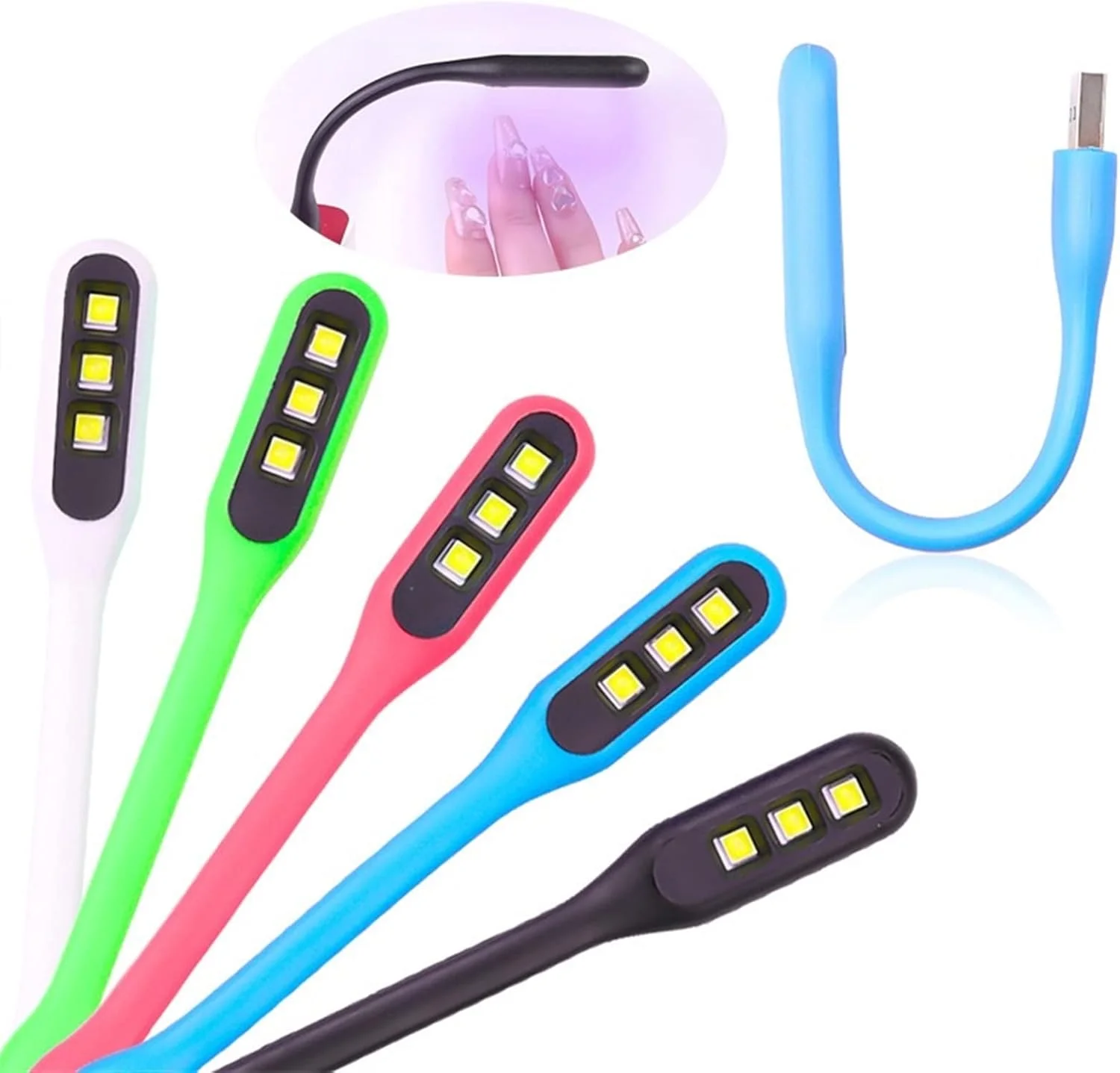 چراغ ناخن، خشک کن کوچک تاشو USB برای لاک ژل ناخن 6W LED، ابزار مانیکور و خشک کننده سریع ناخن USB (رنگ: سفید)