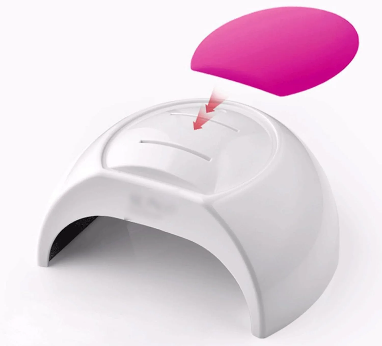 دستگاه خشک کن لاک ناخن، خشک کن لاک ناخن 2 LED با حسگر مادون قرمز به همراه پد سیلیکونی صورتی