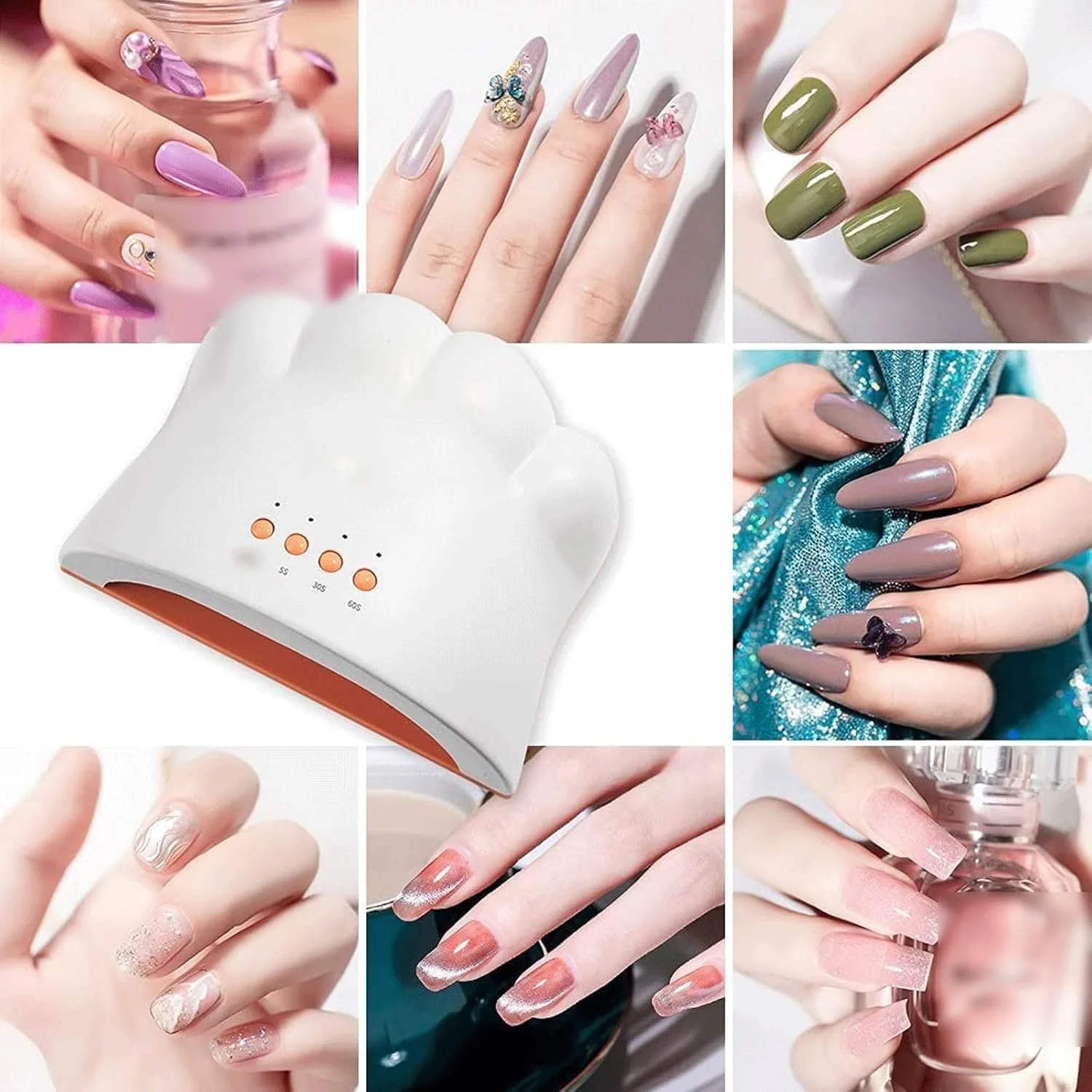 دستگاه خشک کن لاک ناخن، چراغ ناخن 48 وات با 3 تایمر برای لاک ژل و تجهیزات هنر ناخن