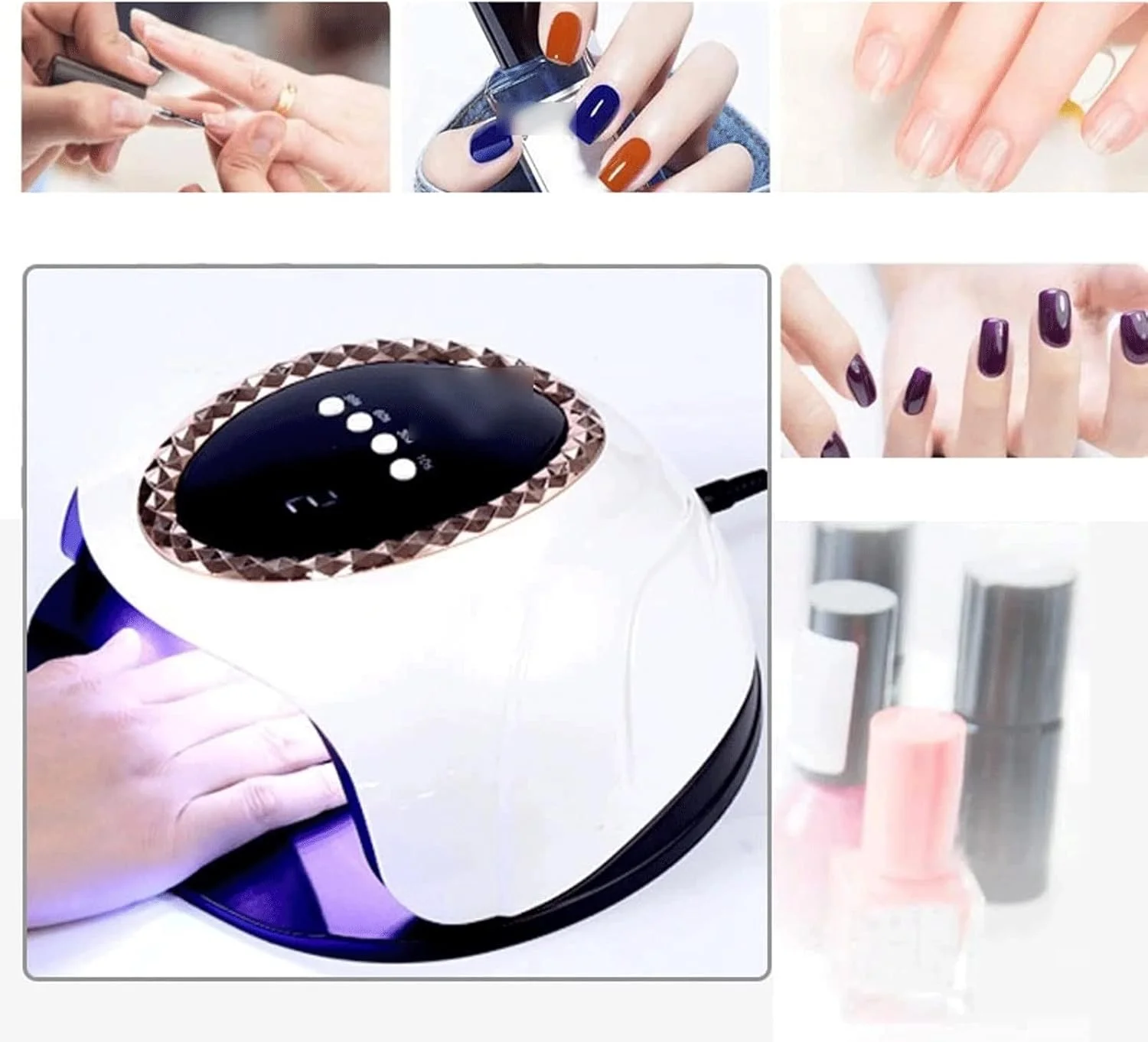 دستگاه خشک کن لاک ناخن حرفه ای با نمایشگر LCD و لامپ LED با خشک کنندگی سریع، مناسب برای تجهیزات هنر ناخن (رنگ: 1)