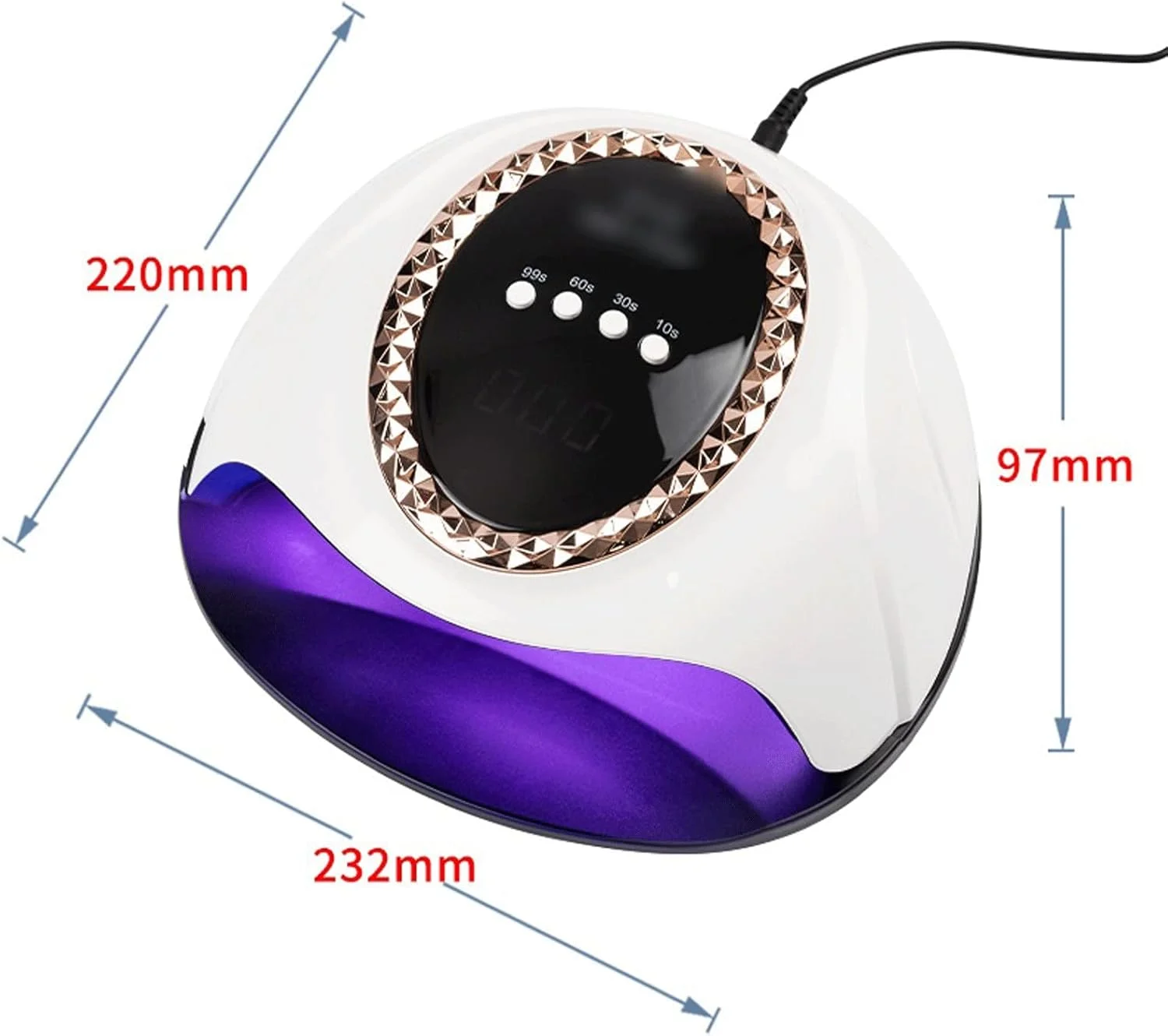 دستگاه خشک کن لاک ناخن حرفه ای با نمایشگر LCD و لامپ LED با خشک کنندگی سریع، مناسب برای تجهیزات هنر ناخن (رنگ: 1)